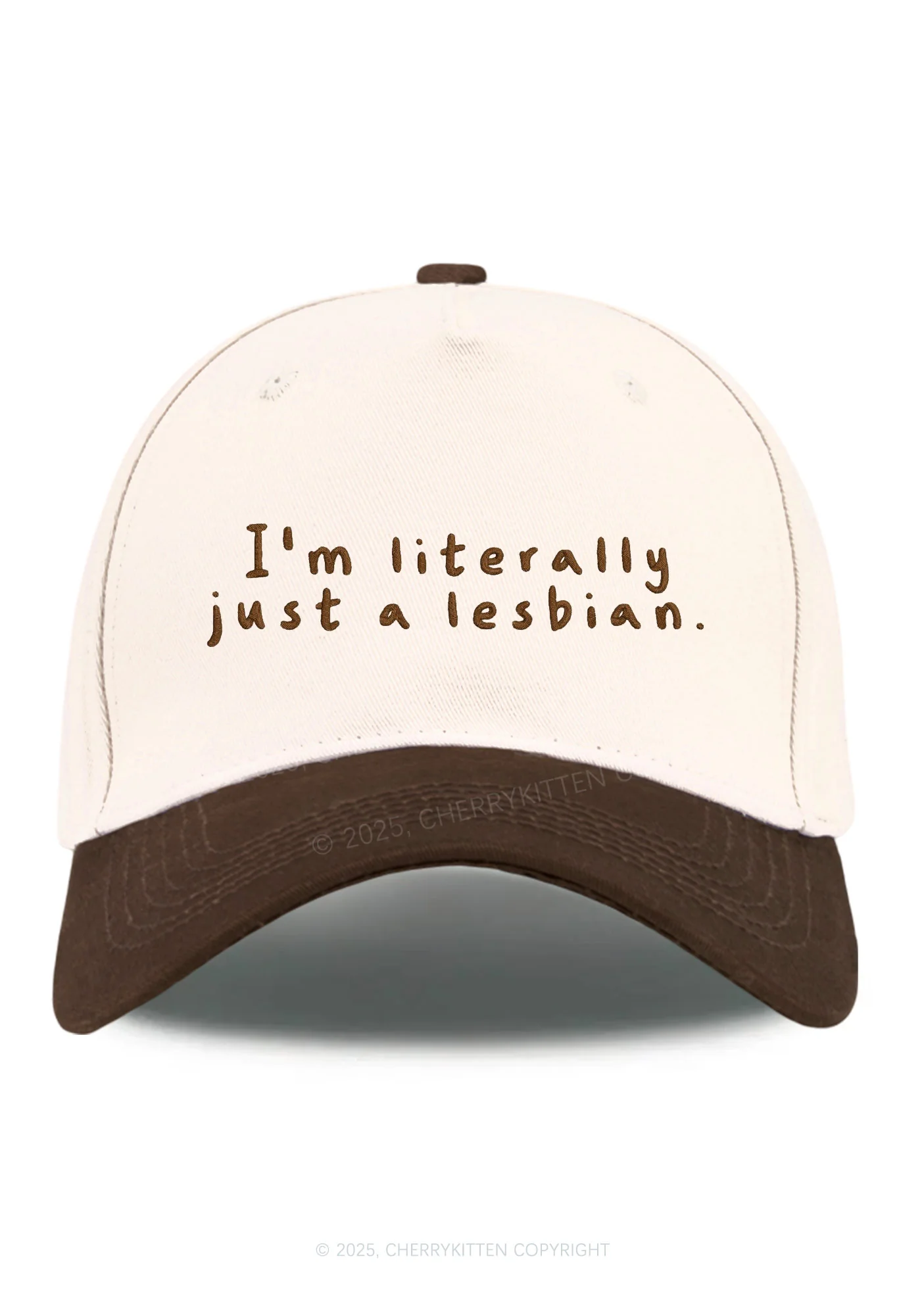 Embroidered Just A Lesbian Pride Y2K Color Block Baseball Cap Cherrykitten - Image 9