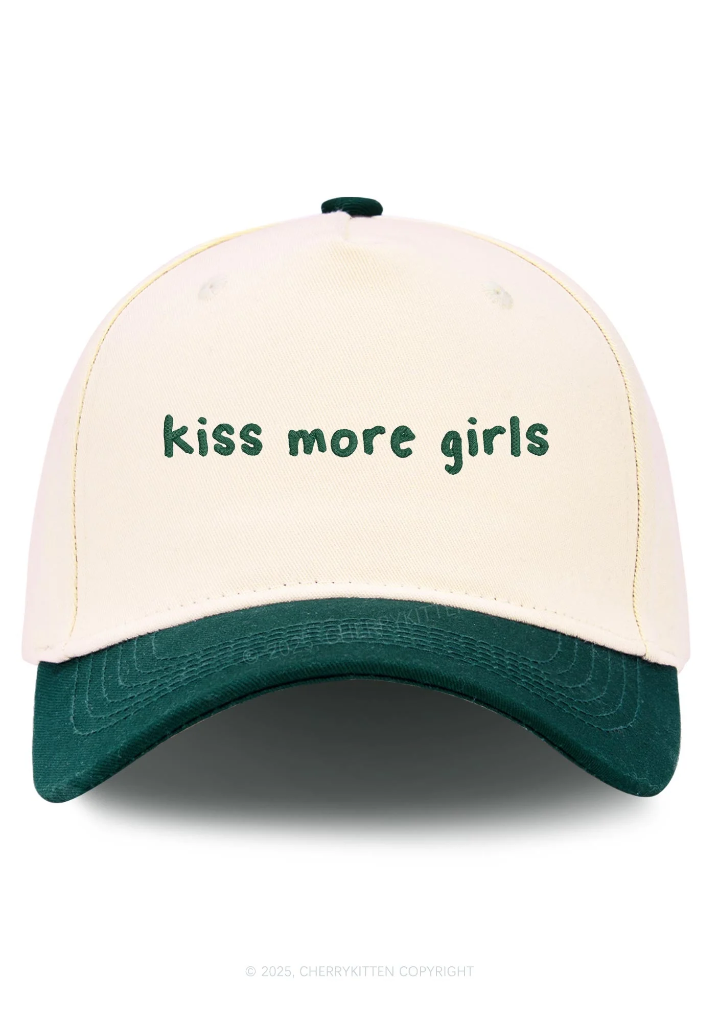 Embroidered Kiss More Girls Pride Y2K Color Block Baseball Cap Cherrykitten - Image 11