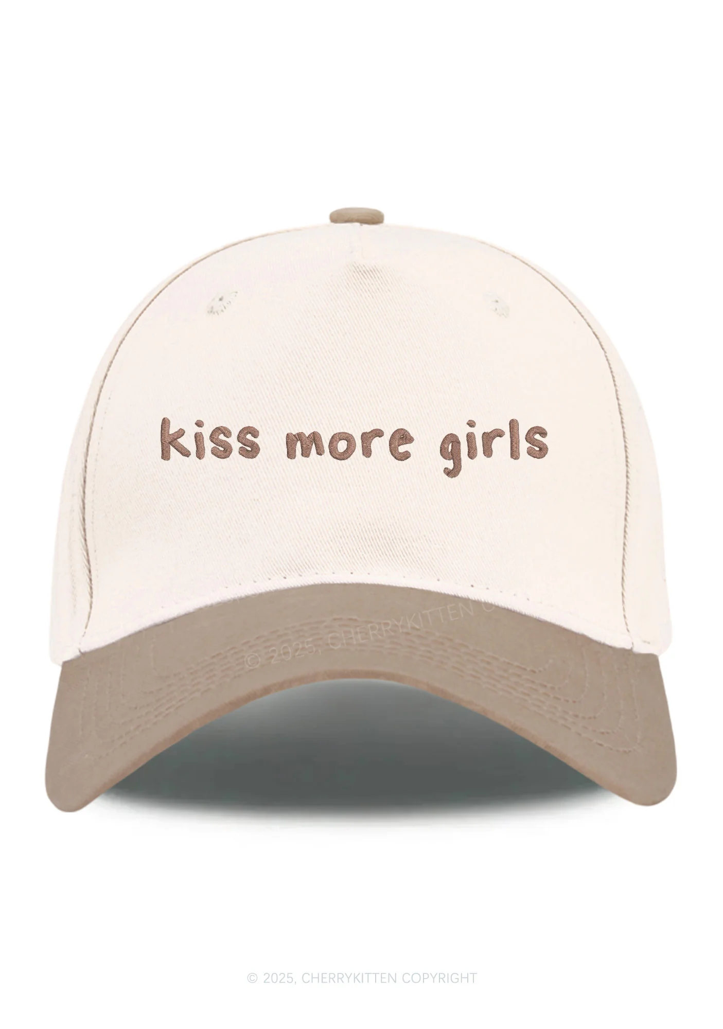Embroidered Kiss More Girls Pride Y2K Color Block Baseball Cap Cherrykitten - Image 3