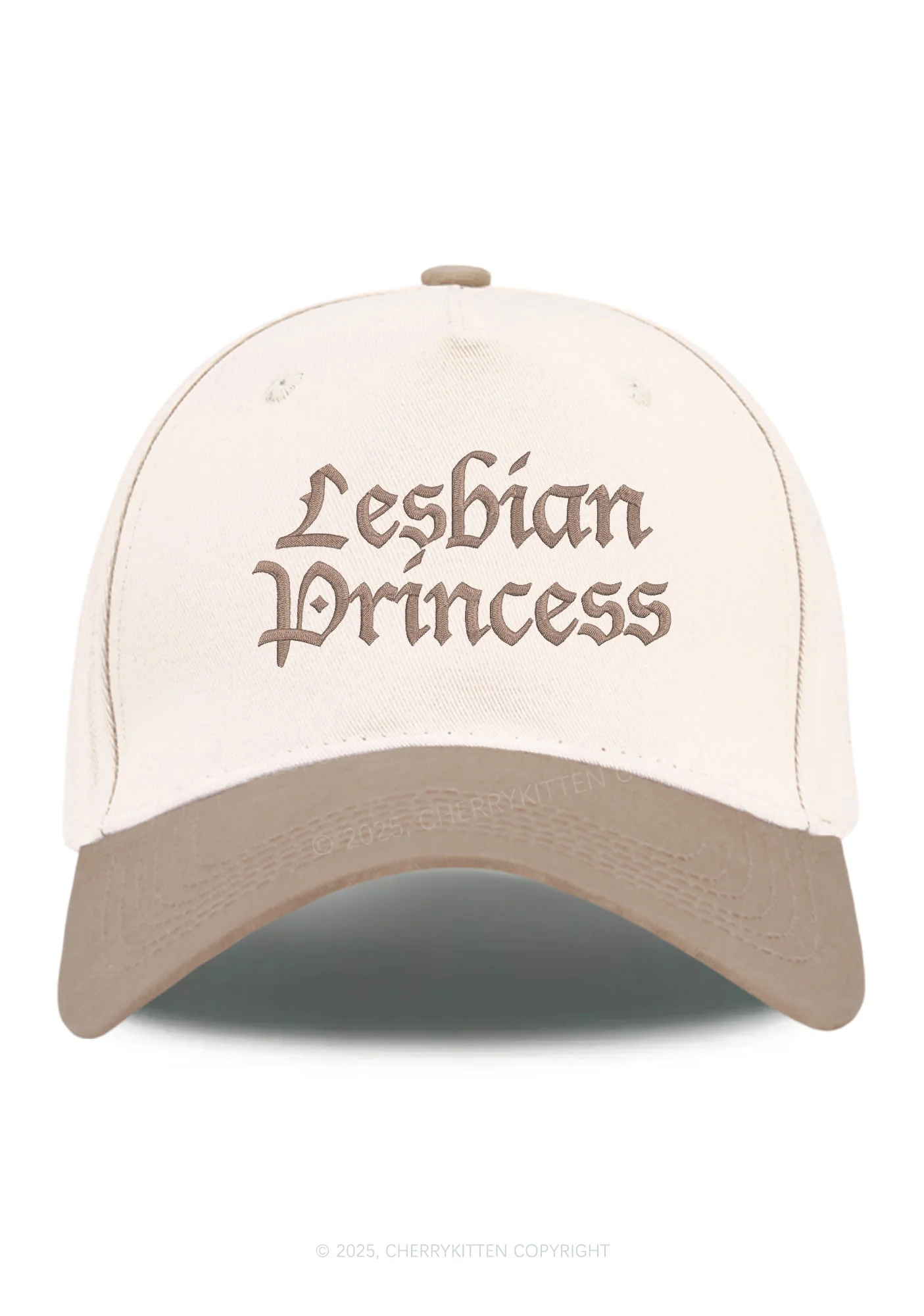 Embroidered Lesbian Princess Pride Y2K Color Block Baseball Cap Cherrykitten - Image 8