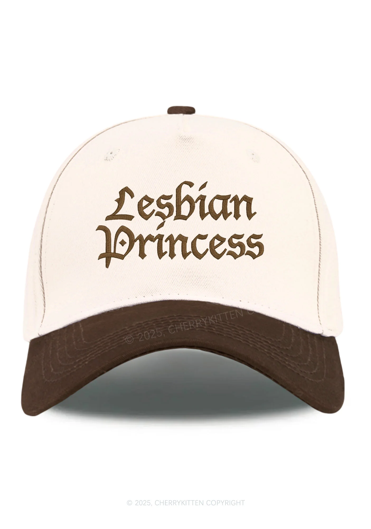 Embroidered Lesbian Princess Pride Y2K Color Block Baseball Cap Cherrykitten - Image 9