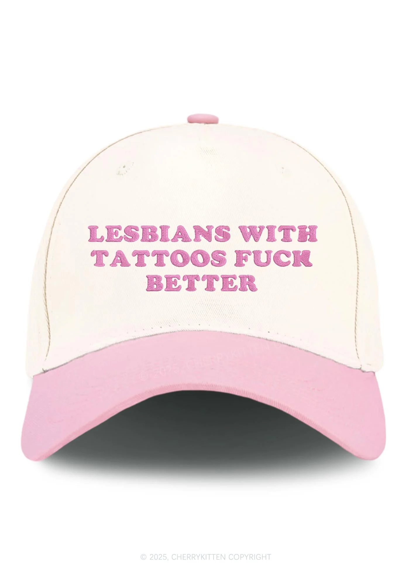 Embroidered Lesbians With Tattoos Pride Y2K Color Block Baseball Cap Cherrykitten - Image 12