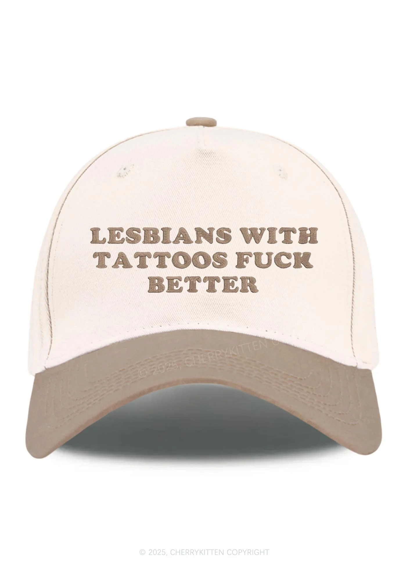 Embroidered Lesbians With Tattoos Pride Y2K Color Block Baseball Cap Cherrykitten - Image 4
