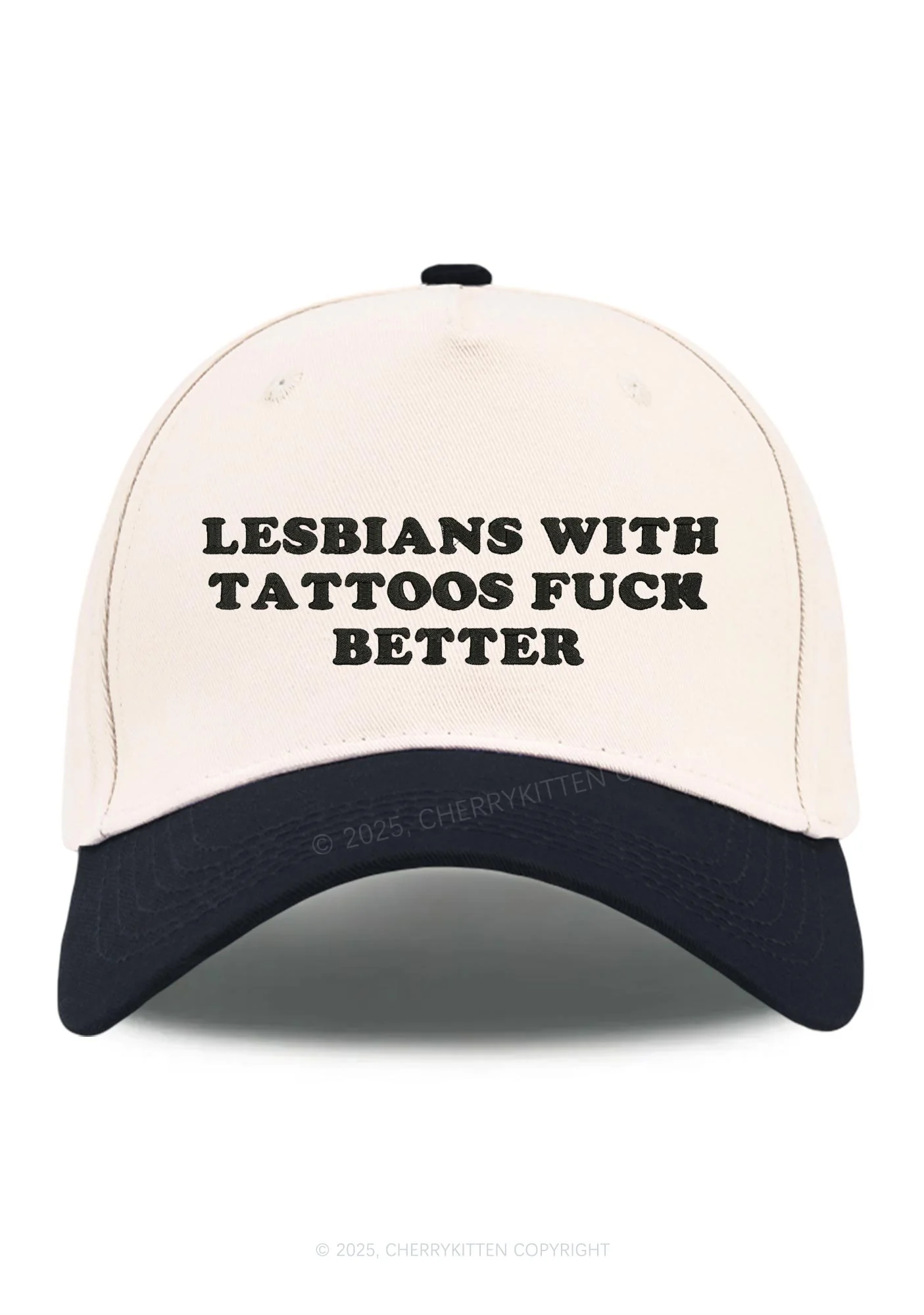 Embroidered Lesbians With Tattoos Pride Y2K Color Block Baseball Cap Cherrykitten - Image 7