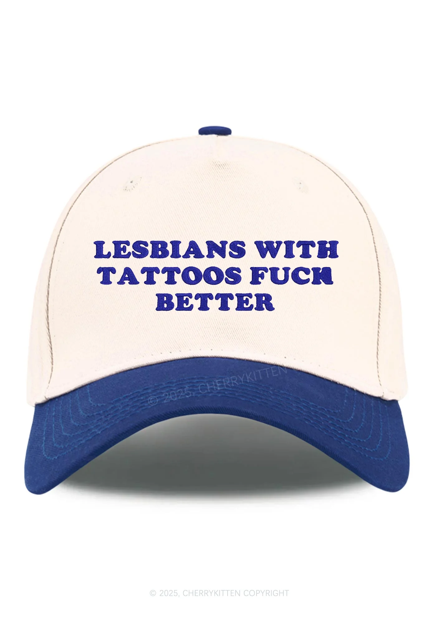 Embroidered Lesbians With Tattoos Pride Y2K Color Block Baseball Cap Cherrykitten - Image 8
