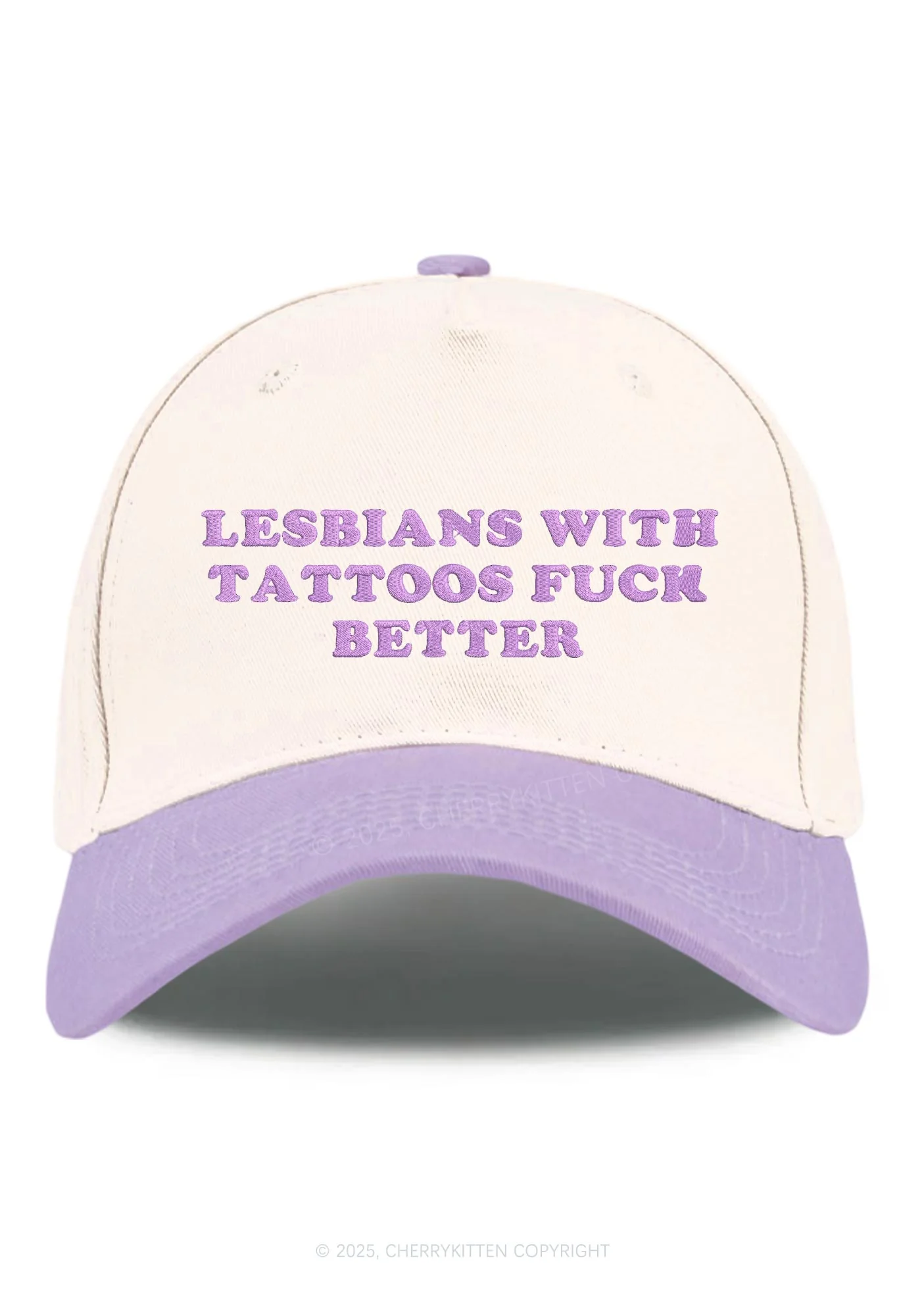 Embroidered Lesbians With Tattoos Pride Y2K Color Block Baseball Cap Cherrykitten - Image 9