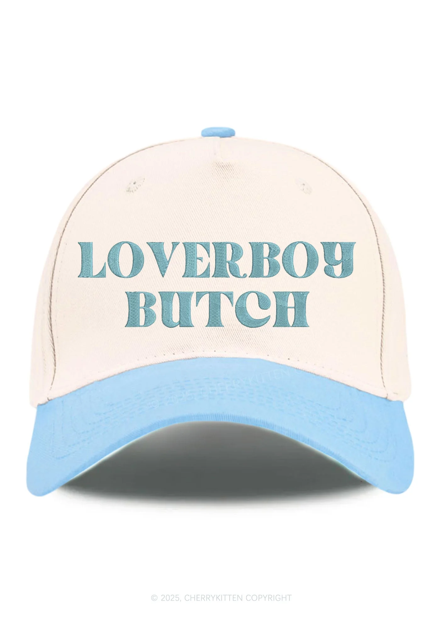 Embroidered Loverboy Butch Pride Y2K Color Block Baseball Cap Cherrykitten - Image 13