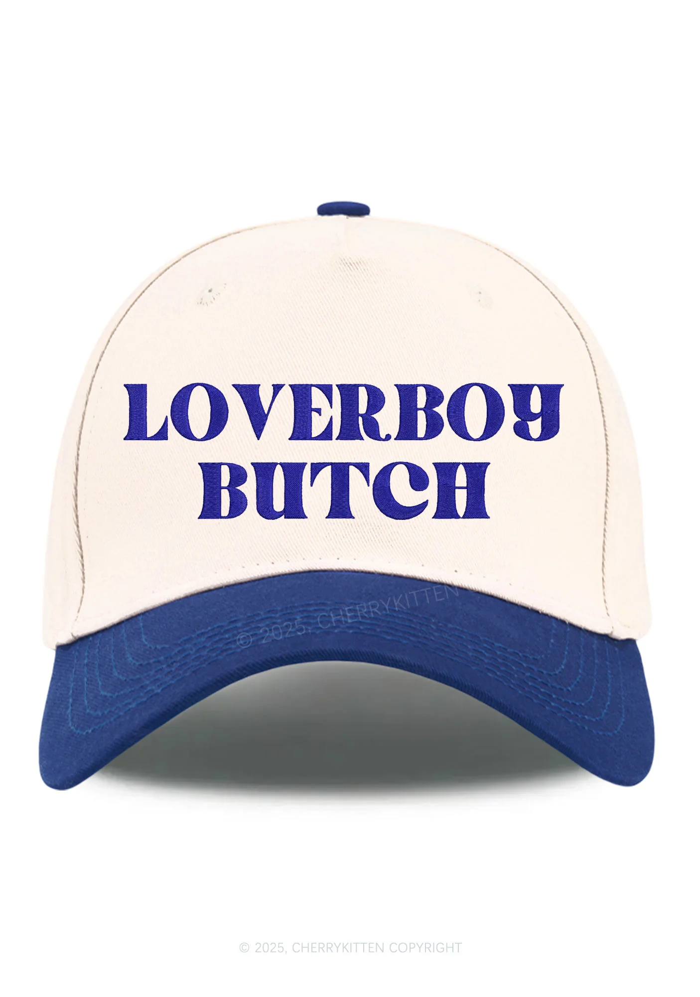 Embroidered Loverboy Butch Pride Y2K Color Block Baseball Cap Cherrykitten - Image 4