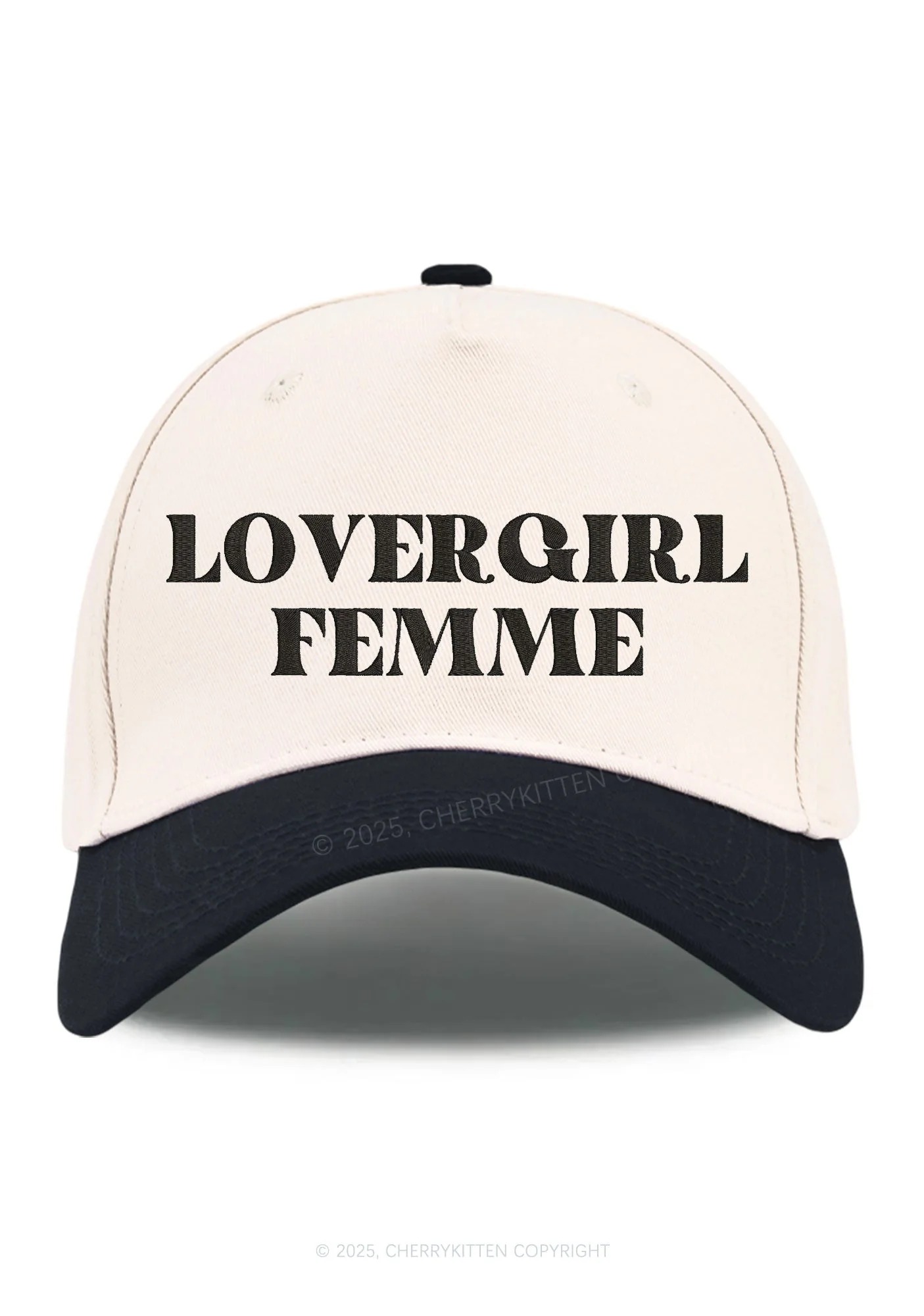 Embroidered Lovergirl Femme Pride Y2K Color Block Baseball Cap Cherrykitten - Image 11