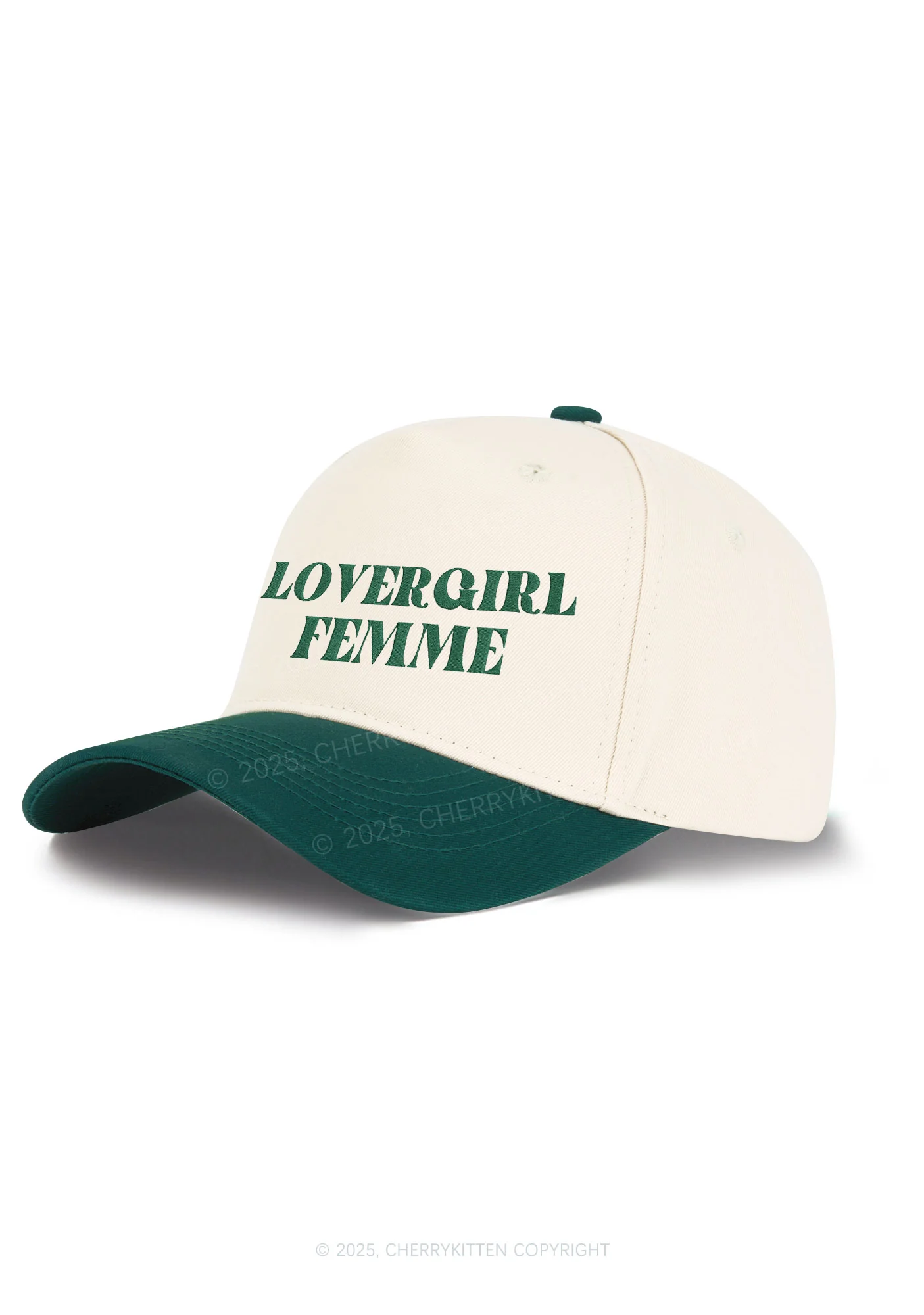 Embroidered Lovergirl Femme Pride Y2K Color Block Baseball Cap Cherrykitten - Image 2