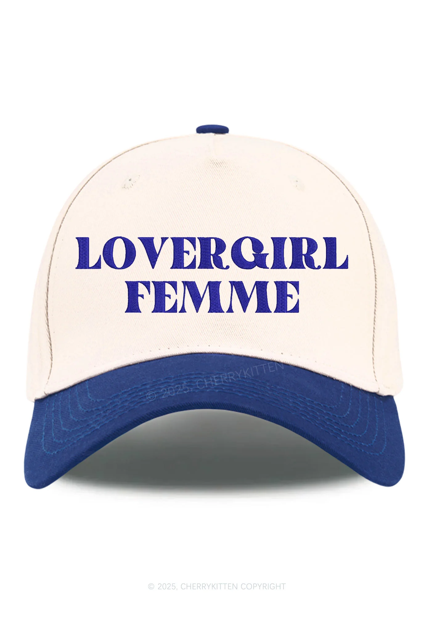 Embroidered Lovergirl Femme Pride Y2K Color Block Baseball Cap Cherrykitten - Image 9