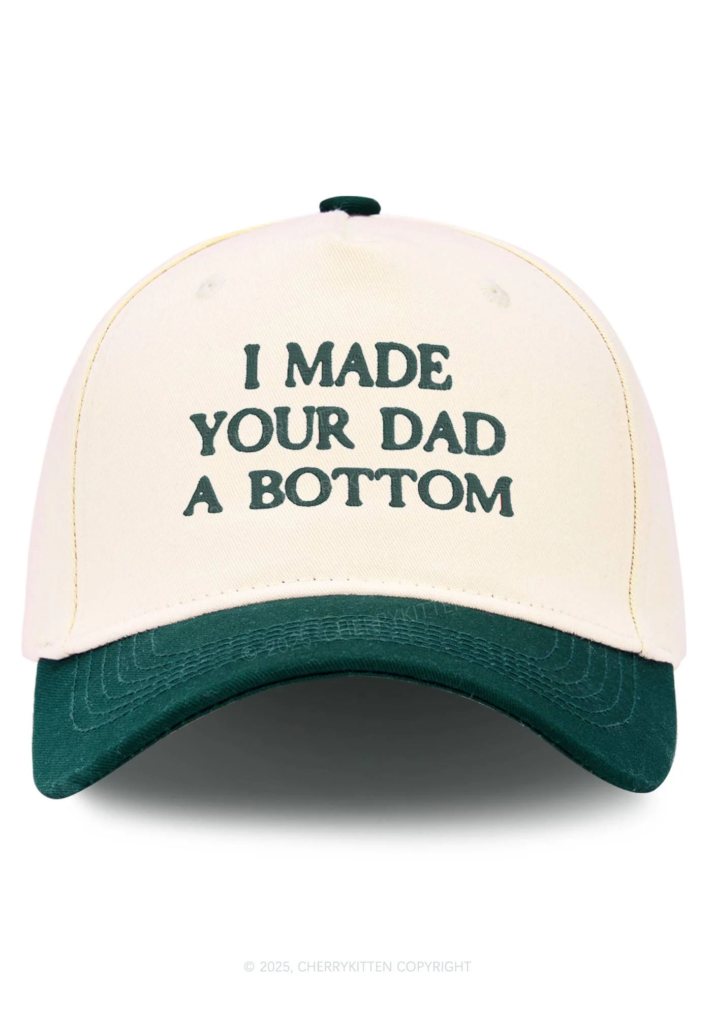 Embroidered Made Your Dad Bottom Pride Y2K Color Block Baseball Cap Cherrykitten - Image 4