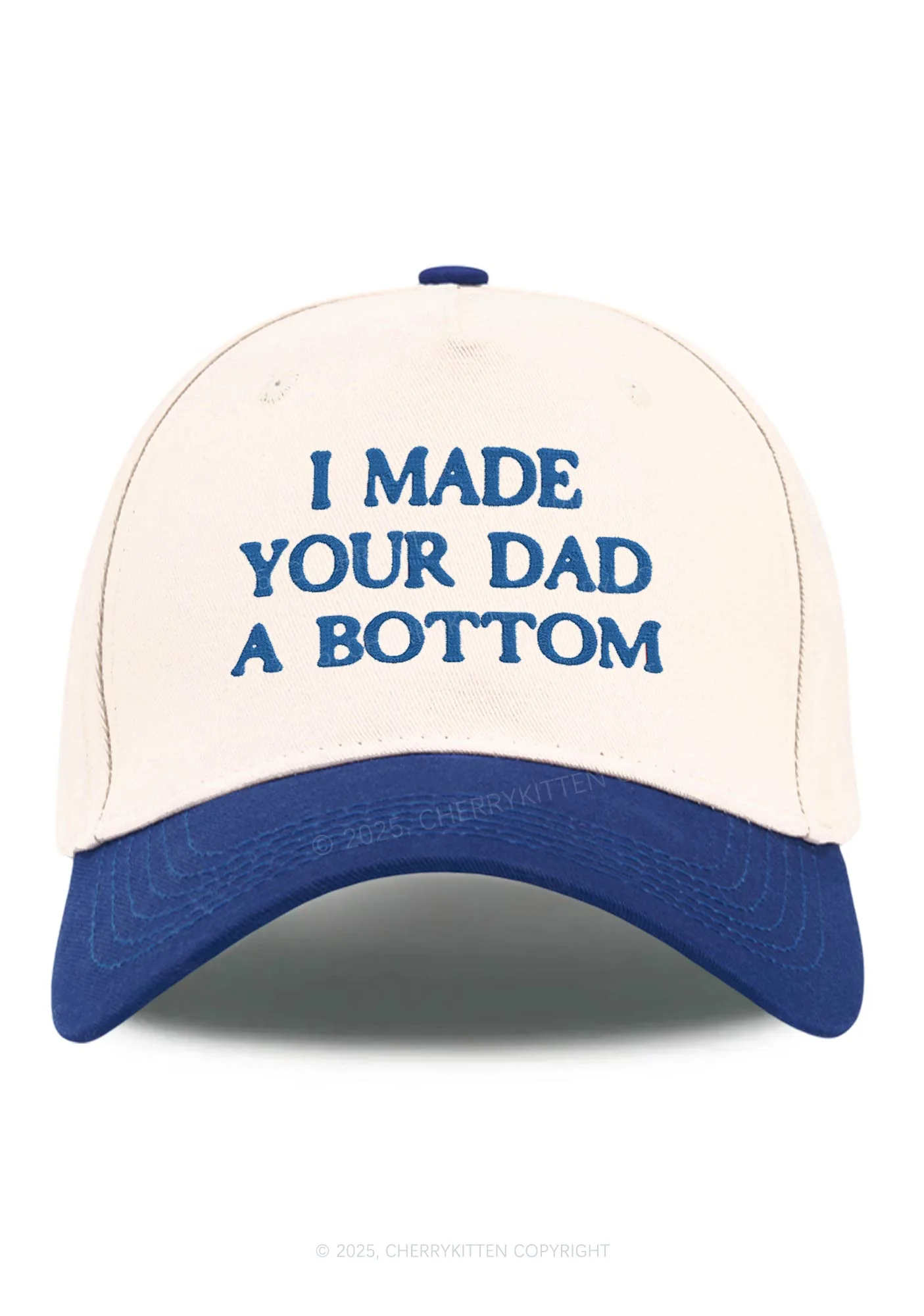 Embroidered Made Your Dad Bottom Pride Y2K Color Block Baseball Cap Cherrykitten - Image 6
