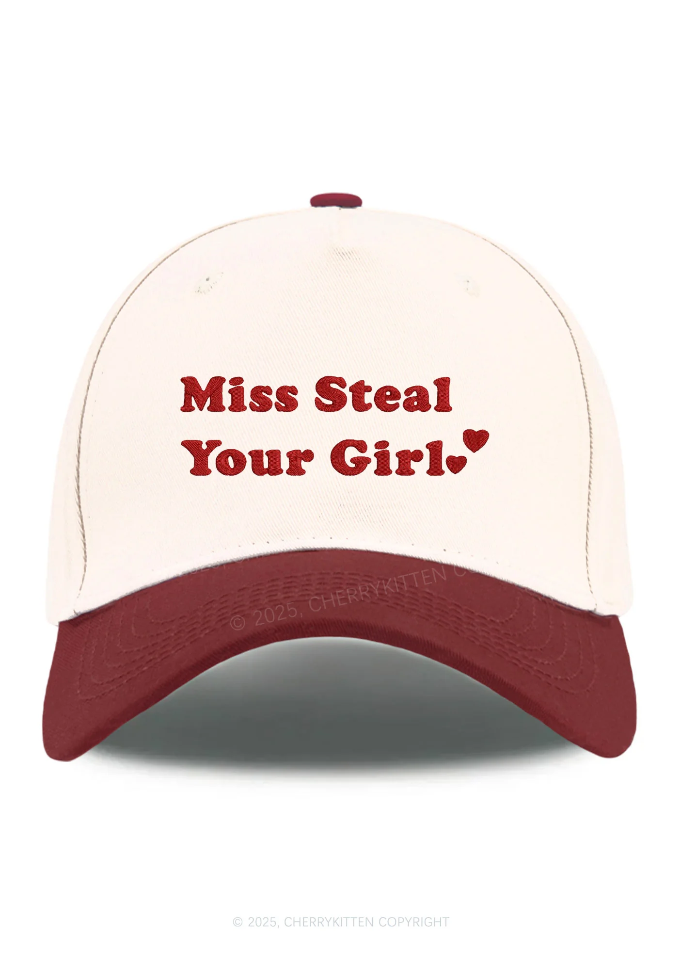 Embroidered Miss Steal Your Girl Pride Y2K Color Block Baseball Cap Cherrykitten - Image 10