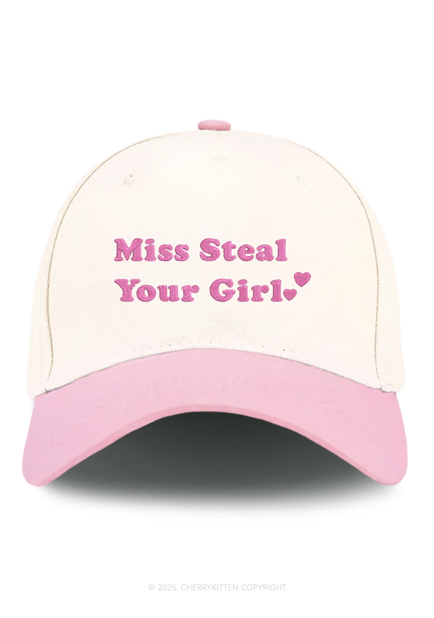 Embroidered Miss Steal Your Girl Pride Y2K Color Block Baseball Cap Cherrykitten - Image 3