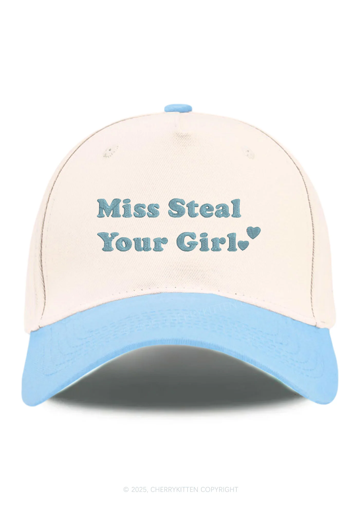 Embroidered Miss Steal Your Girl Pride Y2K Color Block Baseball Cap Cherrykitten - Image 4
