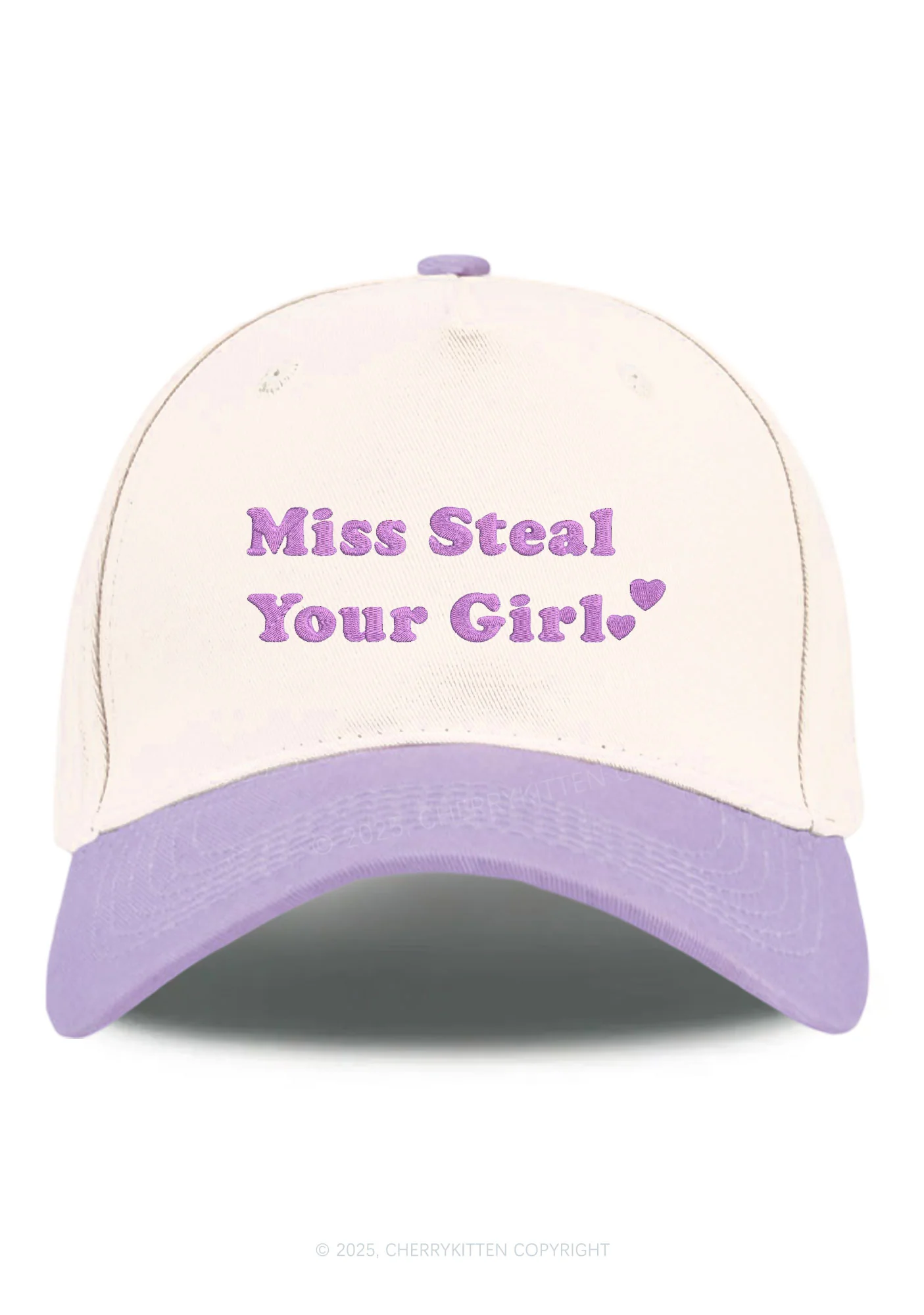 Embroidered Miss Steal Your Girl Pride Y2K Color Block Baseball Cap Cherrykitten - Image 5