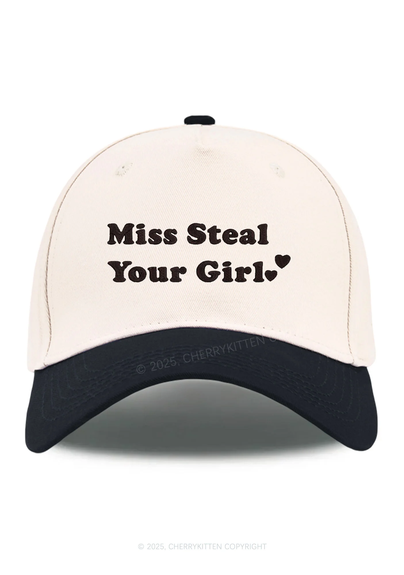 Embroidered Miss Steal Your Girl Pride Y2K Color Block Baseball Cap Cherrykitten - Image 8