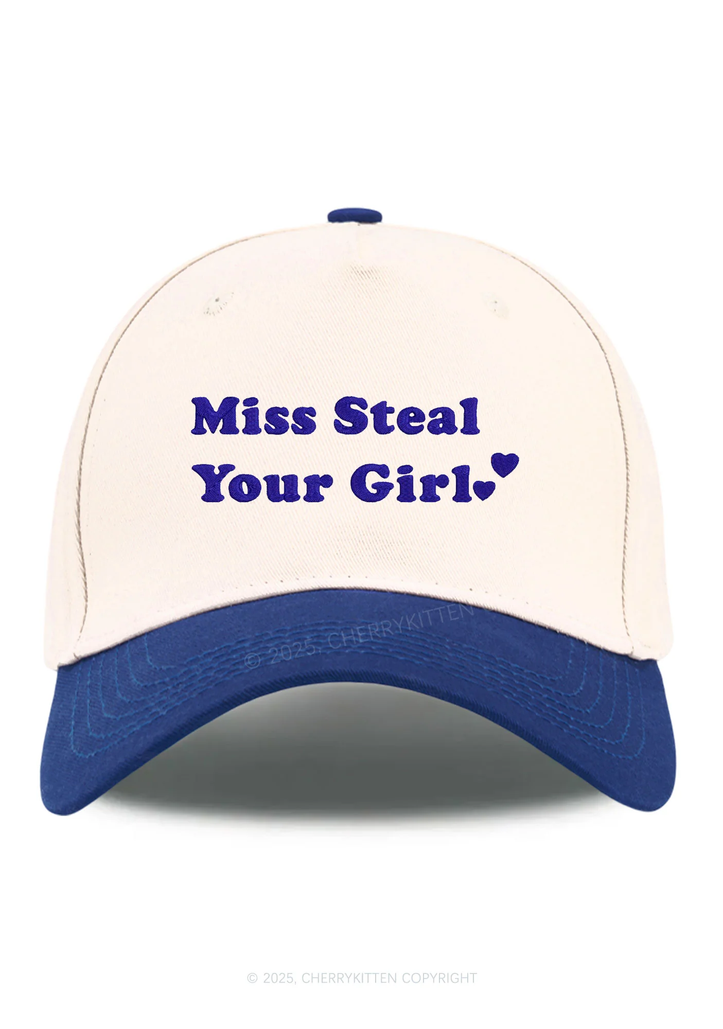 Embroidered Miss Steal Your Girl Pride Y2K Color Block Baseball Cap Cherrykitten - Image 9