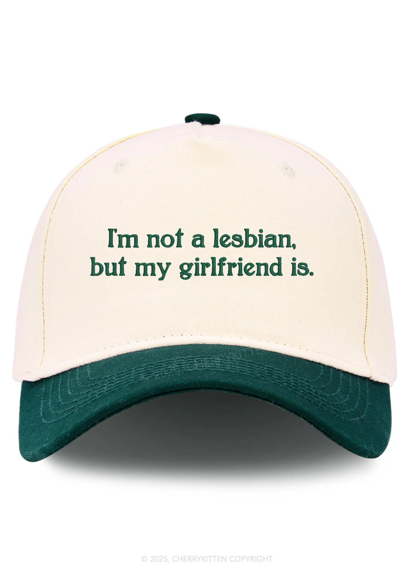 Embroidered My Girlfriend Is Lesbian Pride Y2K Color Block Baseball Cap Cherrykitten - Image 12