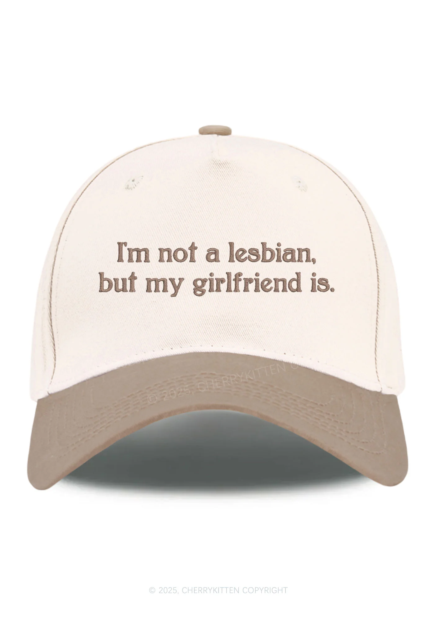 Embroidered My Girlfriend Is Lesbian Pride Y2K Color Block Baseball Cap Cherrykitten - Image 13