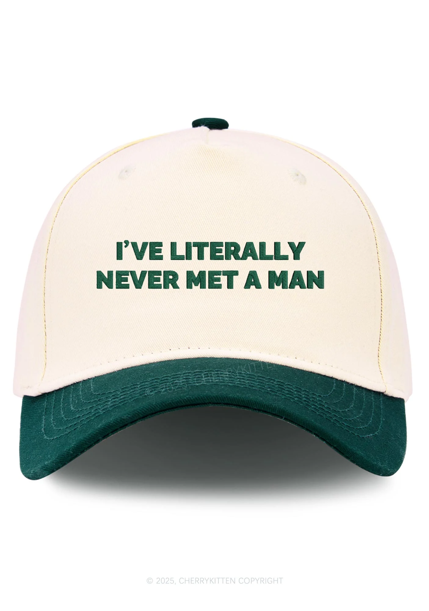 Embroidered Never Met A Man Pride Y2K Color Block Baseball Cap Cherrykitten - Image 10