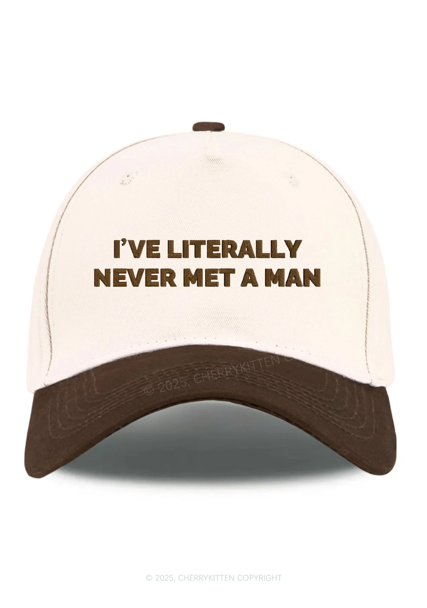 Embroidered Never Met A Man Pride Y2K Color Block Baseball Cap Cherrykitten - Image 12