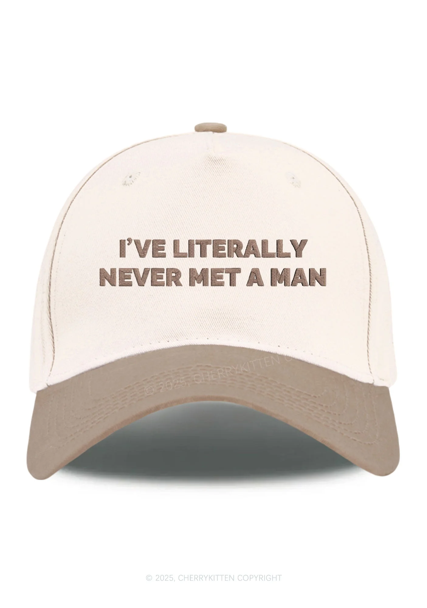 Embroidered Never Met A Man Pride Y2K Color Block Baseball Cap Cherrykitten - Image 13