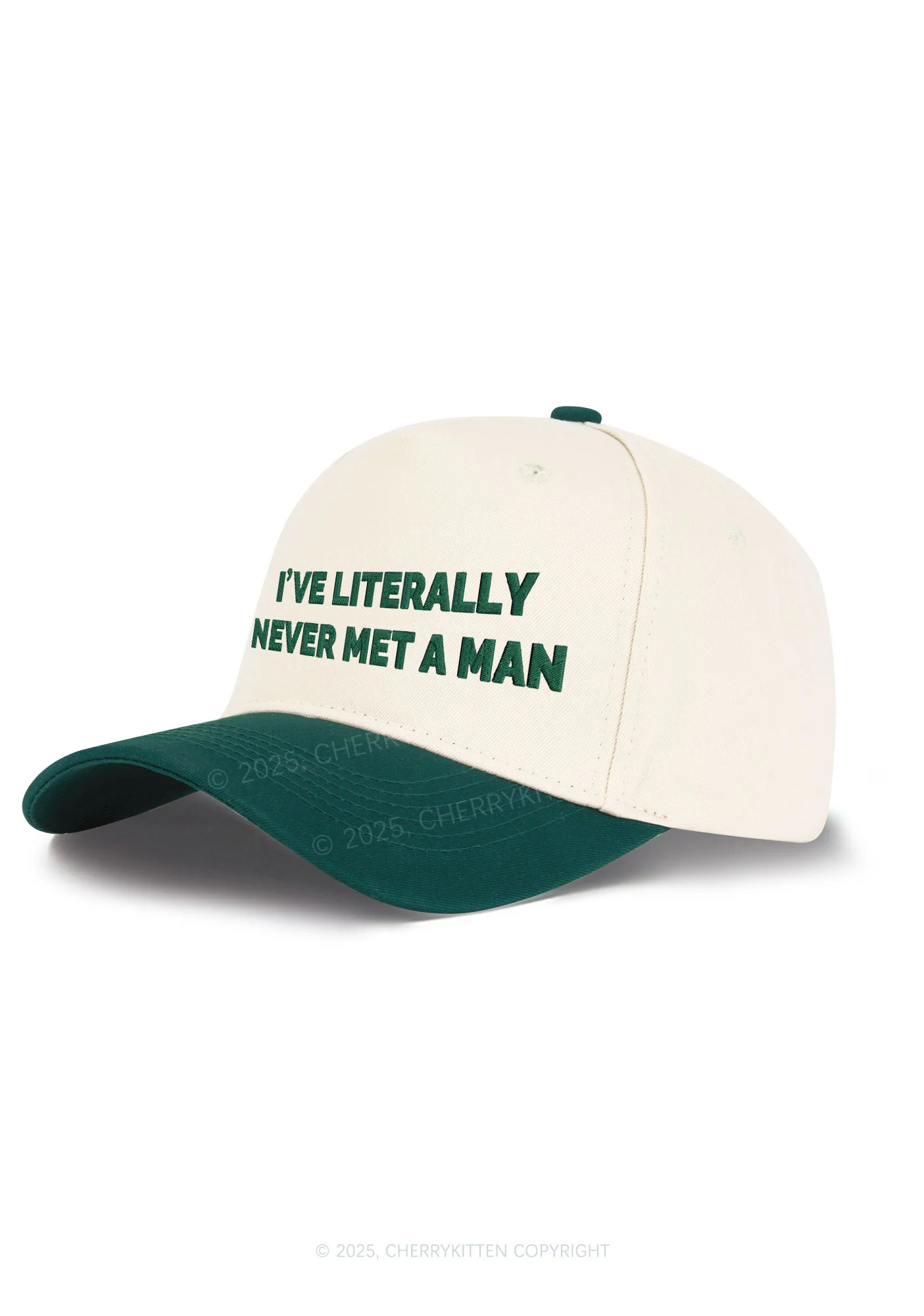 Embroidered Never Met A Man Pride Y2K Color Block Baseball Cap Cherrykitten - Image 2