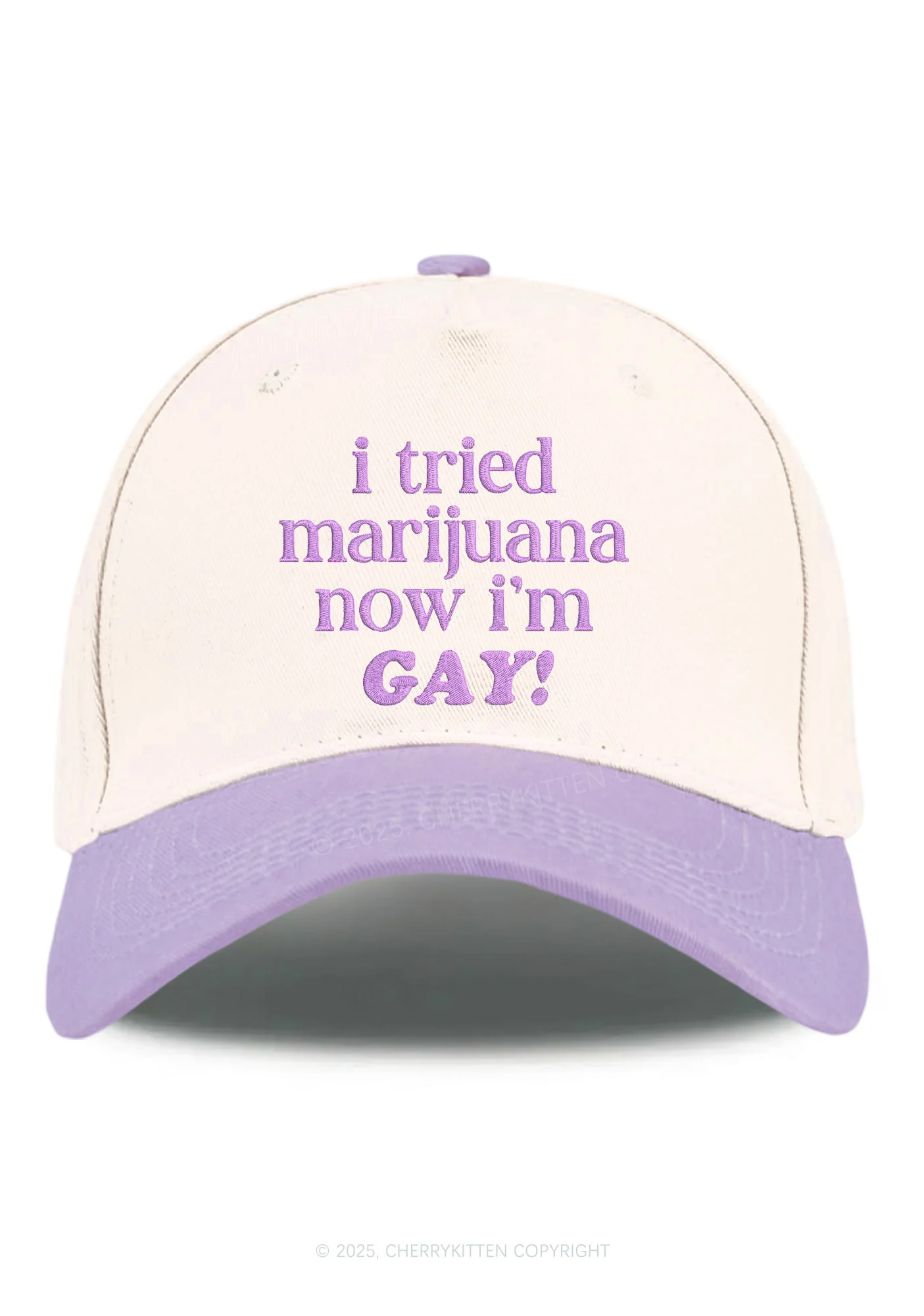 Embroidered Now Im Gay Pride Y2K Color Block Baseball Cap Cherrykitten - Image 10