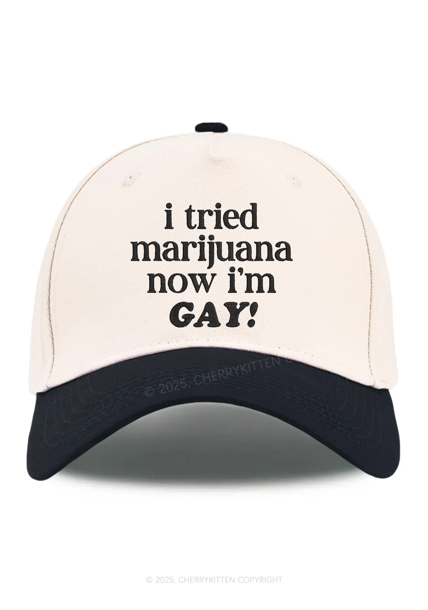 Embroidered Now Im Gay Pride Y2K Color Block Baseball Cap Cherrykitten - Image 9