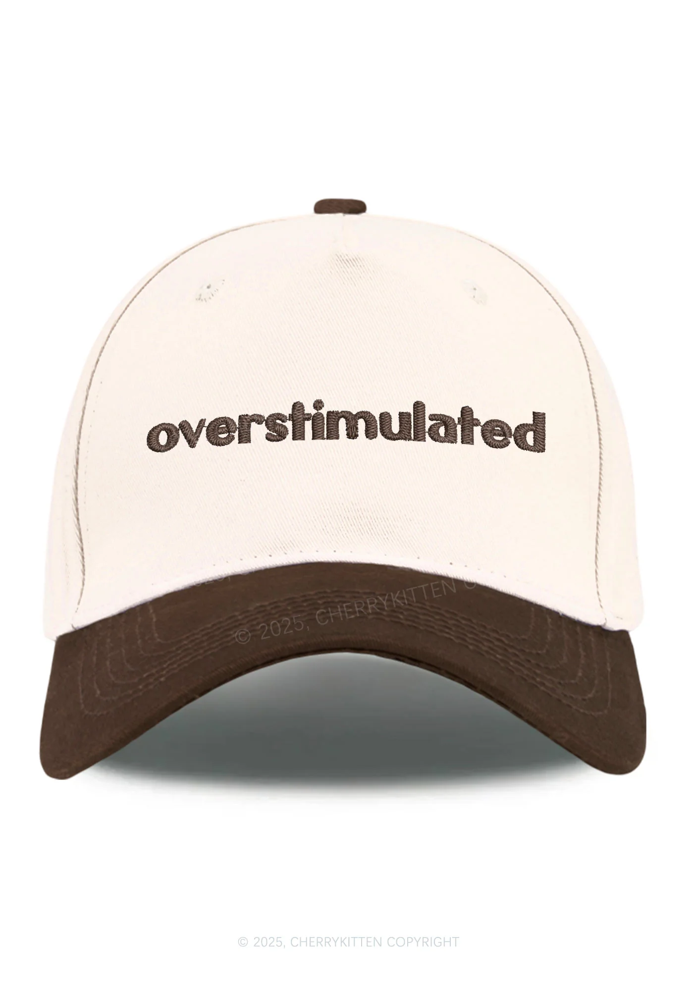 Embroidered Overstimulated Y2K Color Block Baseball Cap Cherrykitten - Image 6