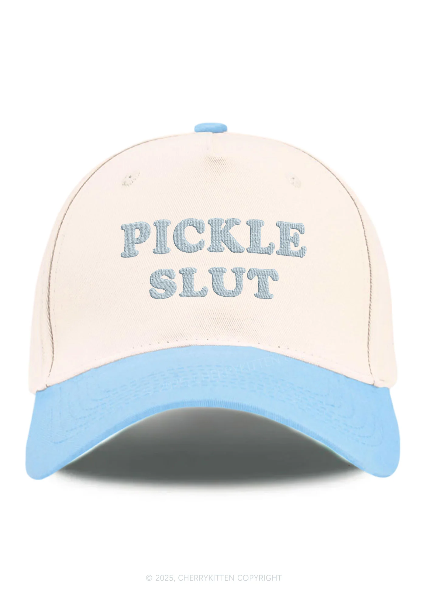 Embroidered Pickle Slxt Y2K Color Block Baseball Cap Cherrykitten - Image 4