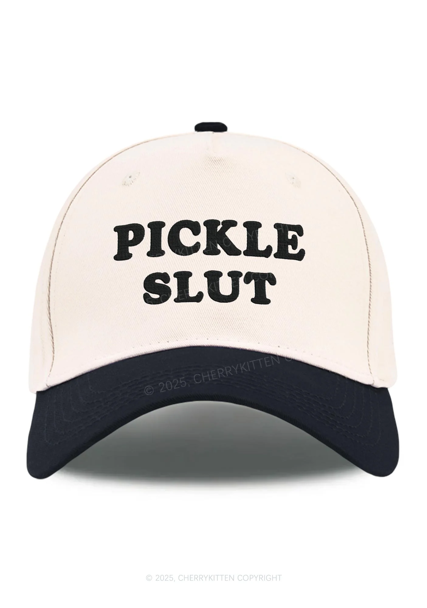 Embroidered Pickle Slxt Y2K Color Block Baseball Cap Cherrykitten - Image 5