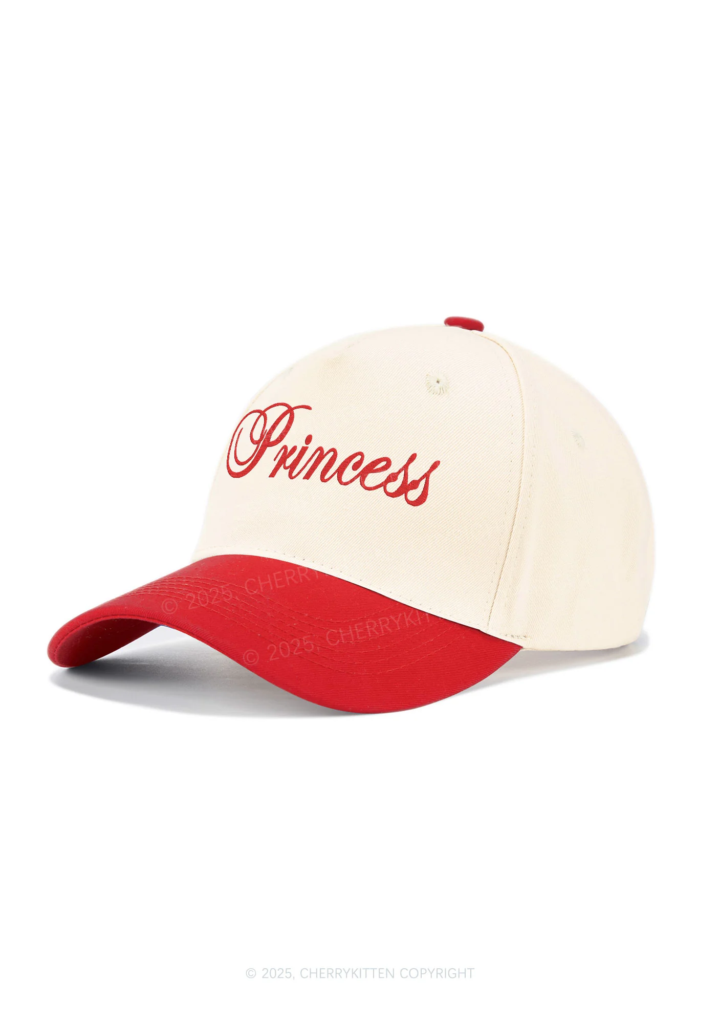 Embroidered Princess Y2K Color Block Baseball Cap Cherrykitten - Image 2