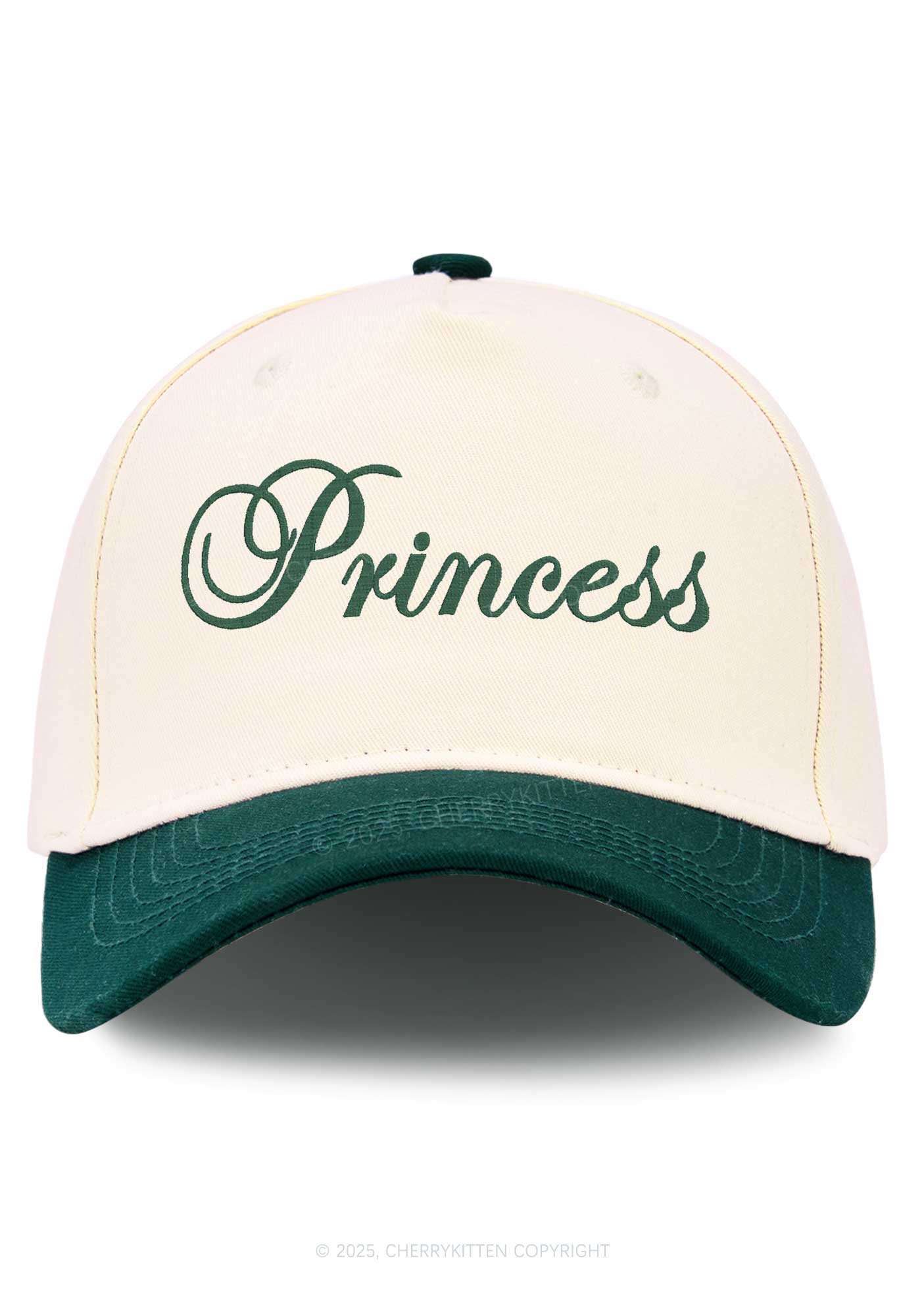 Embroidered Princess Y2K Color Block Baseball Cap Cherrykitten - Image 4