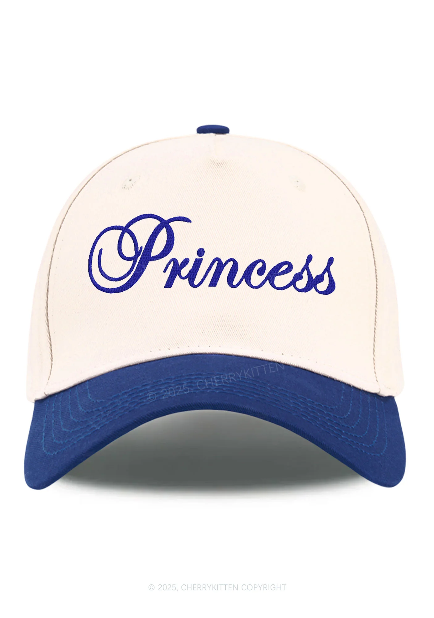 Embroidered Princess Y2K Color Block Baseball Cap Cherrykitten - Image 5
