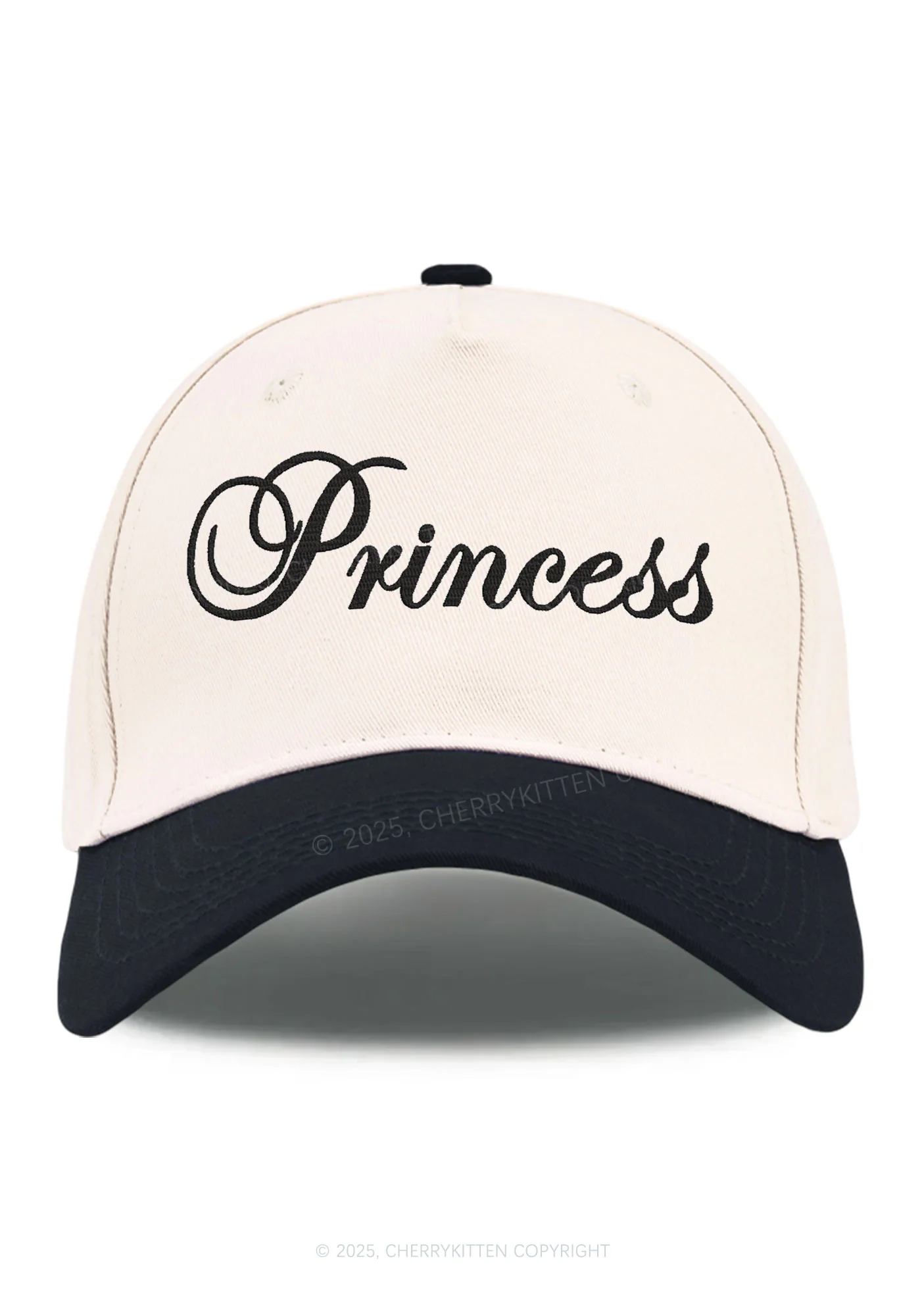Embroidered Princess Y2K Color Block Baseball Cap Cherrykitten - Image 6