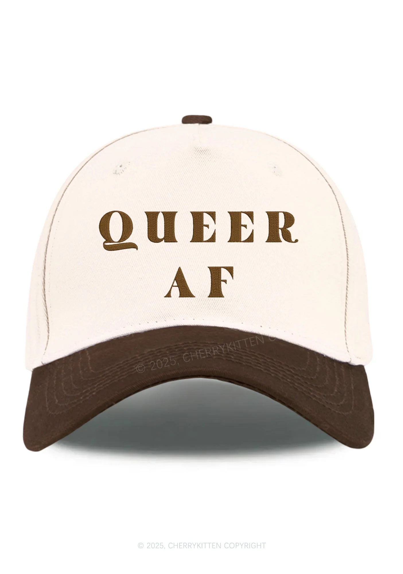 Embroidered Queer AF Pride Y2K Color Block Baseball Cap Cherrykitten - Image 13