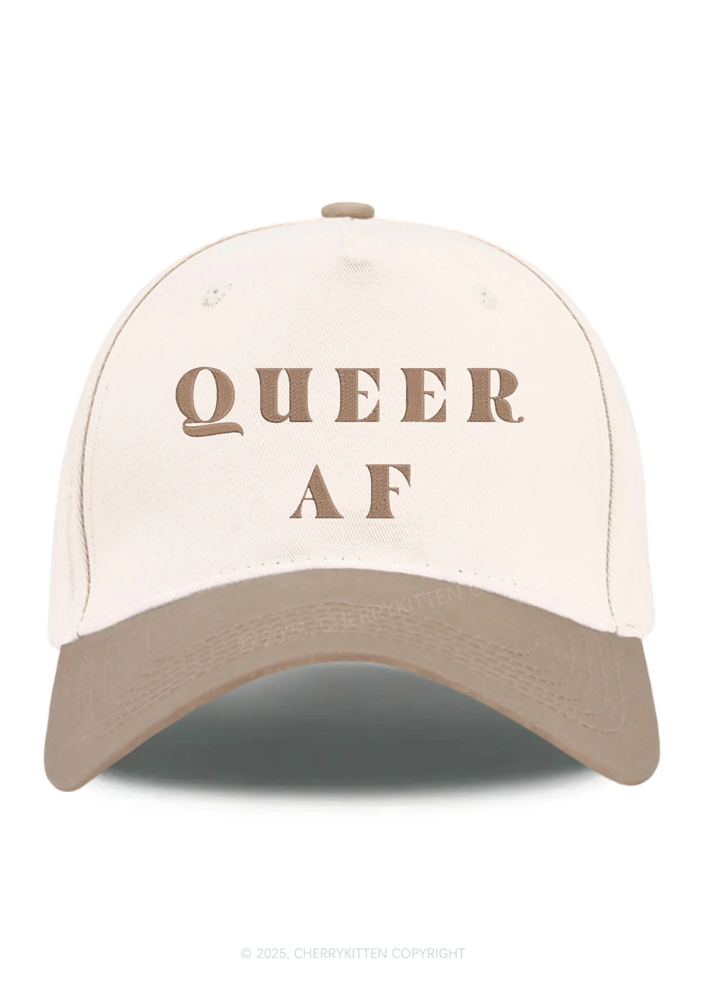 Embroidered Queer AF Pride Y2K Color Block Baseball Cap Cherrykitten - Image 7