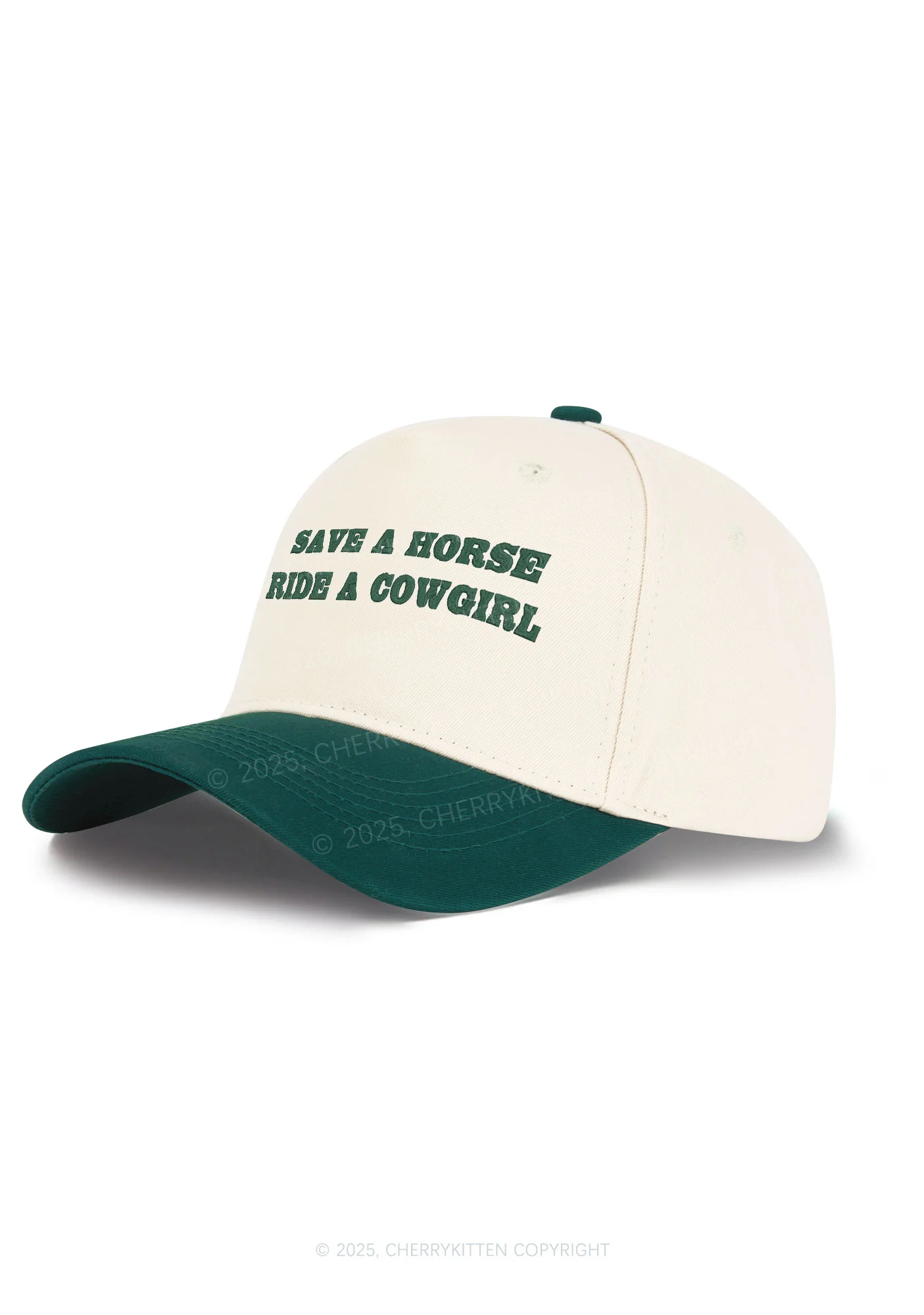 Embroidered Save A Horse Ride A Cowgirl Y2K Color Block Baseball Cap Cherrykitten - Image 2