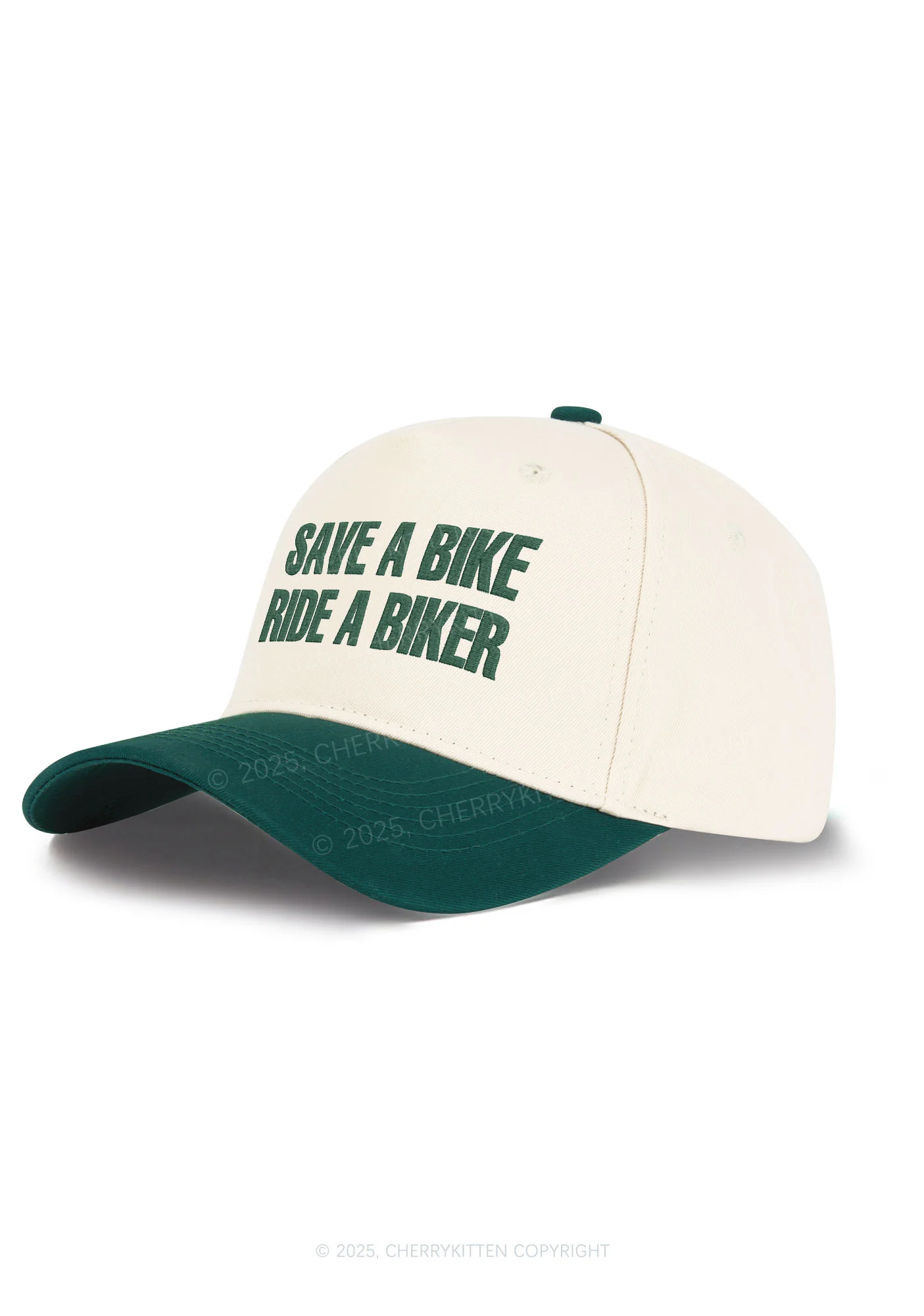 Embroidered Save Bike Ride Biker Y2K Color Block Baseball Cap Cherrykitten - Image 2