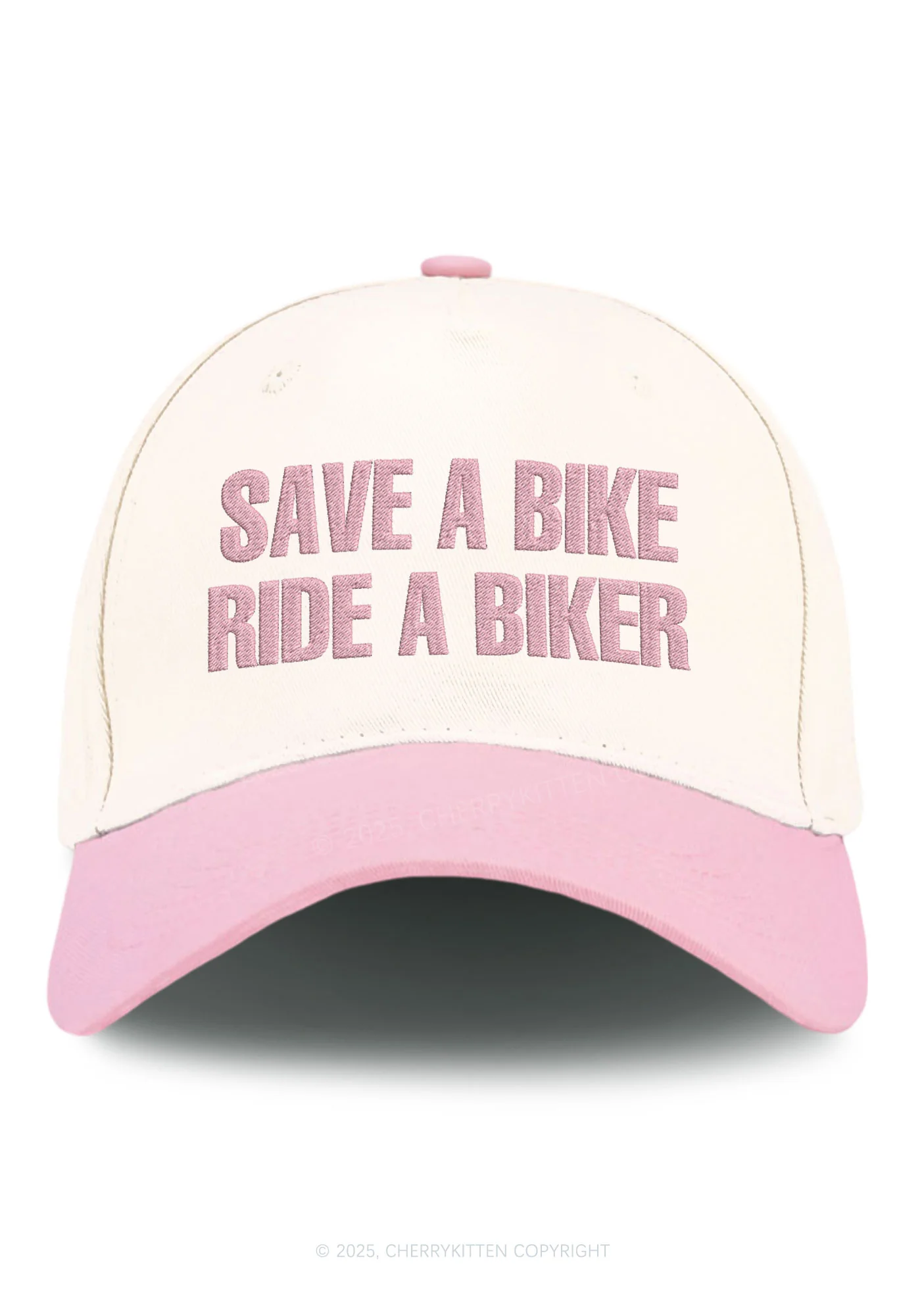 Embroidered Save Bike Ride Biker Y2K Color Block Baseball Cap Cherrykitten - Image 4