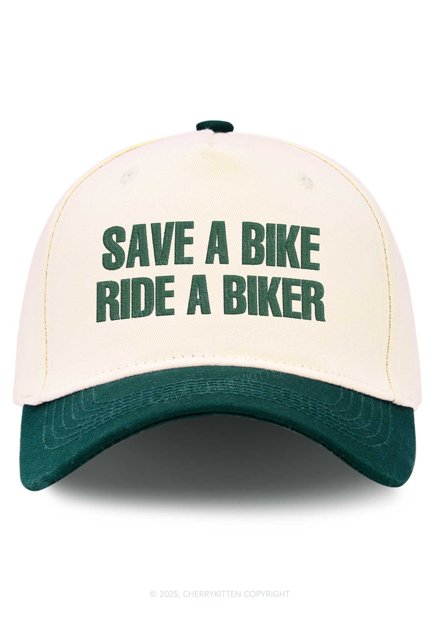 Embroidered Save Bike Ride Biker Y2K Color Block Baseball Cap Cherrykitten - Image 6