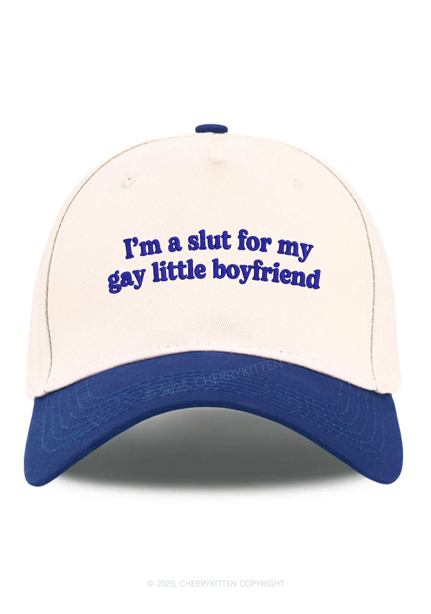Embroidered Slxt For My Gay BF Pride Y2K Color Block Baseball Cap Cherrykitten - Image 3