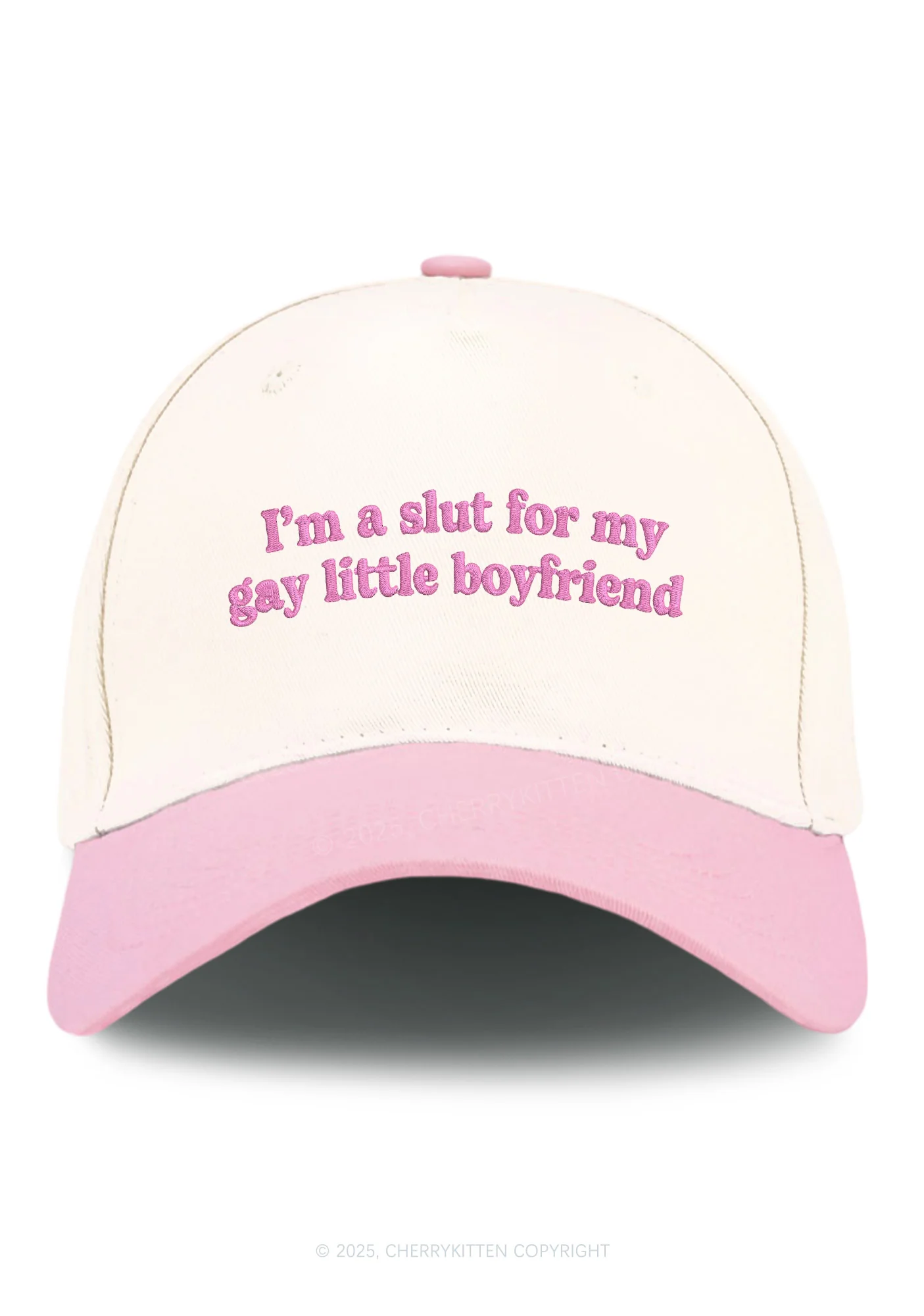 Embroidered Slxt For My Gay BF Pride Y2K Color Block Baseball Cap Cherrykitten - Image 5