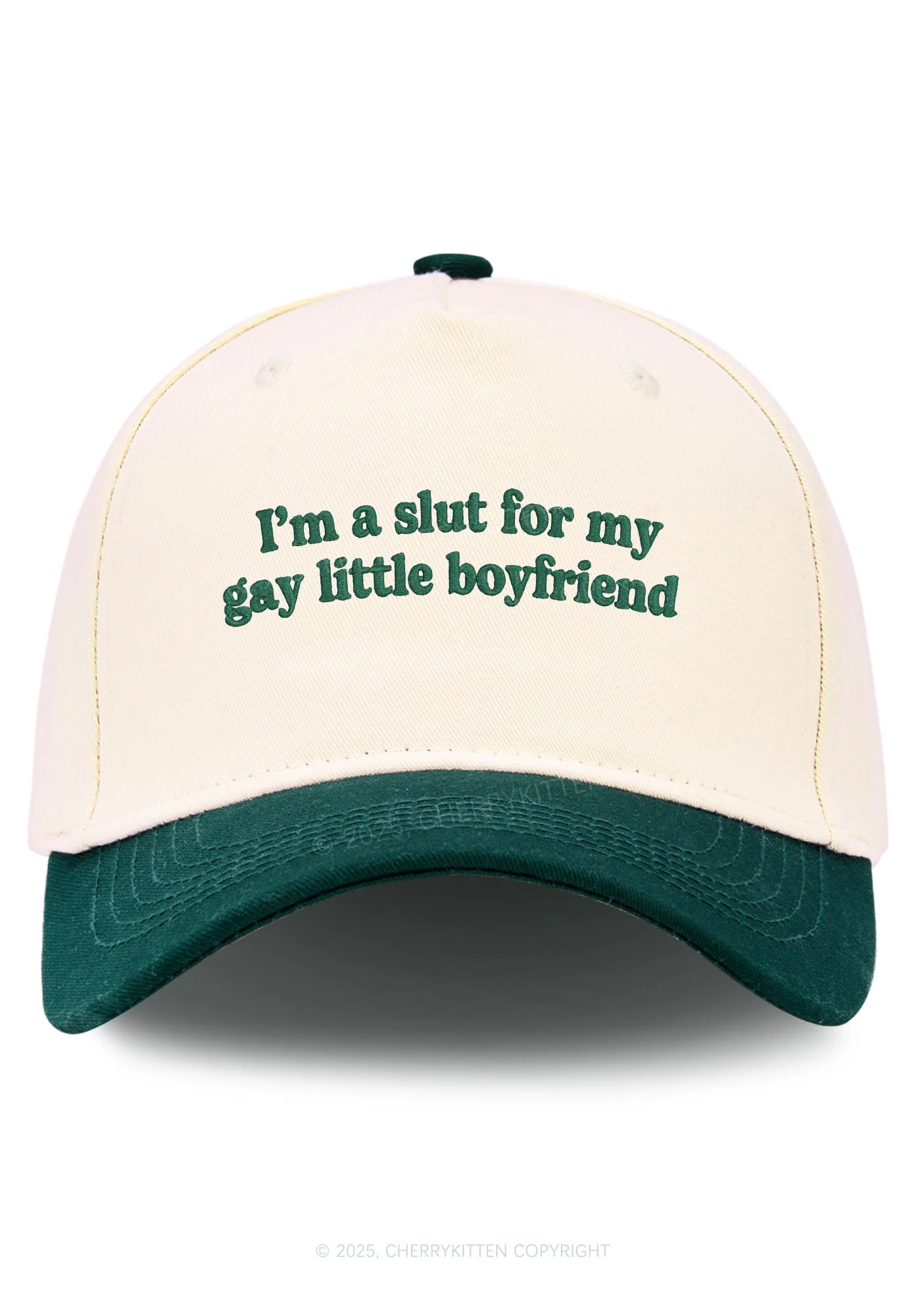 Embroidered Slxt For My Gay BF Pride Y2K Color Block Baseball Cap Cherrykitten - Image 8