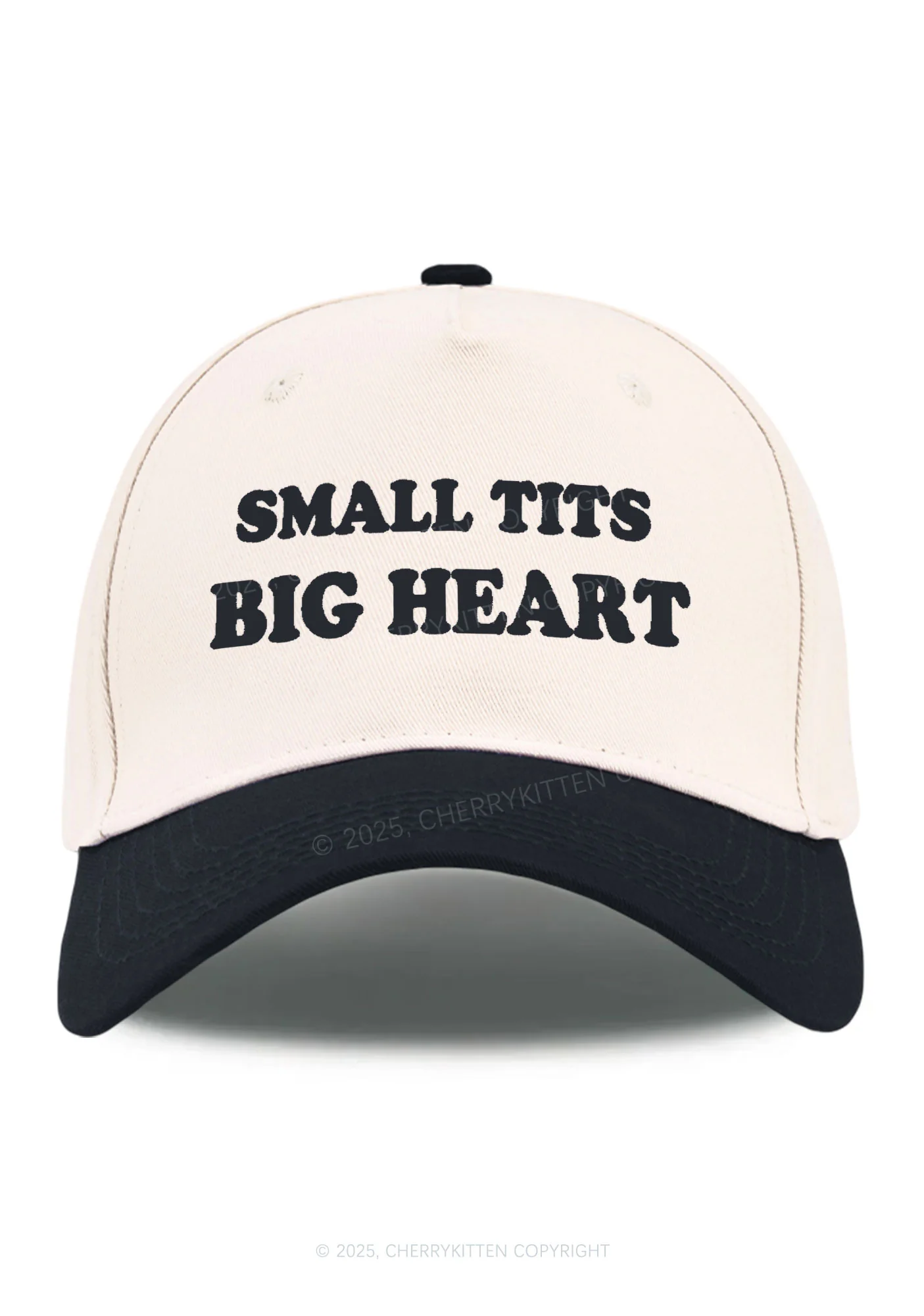 Embroidered Small But Big Heart Y2K Color Block Baseball Cap Cherrykitten - Image 4