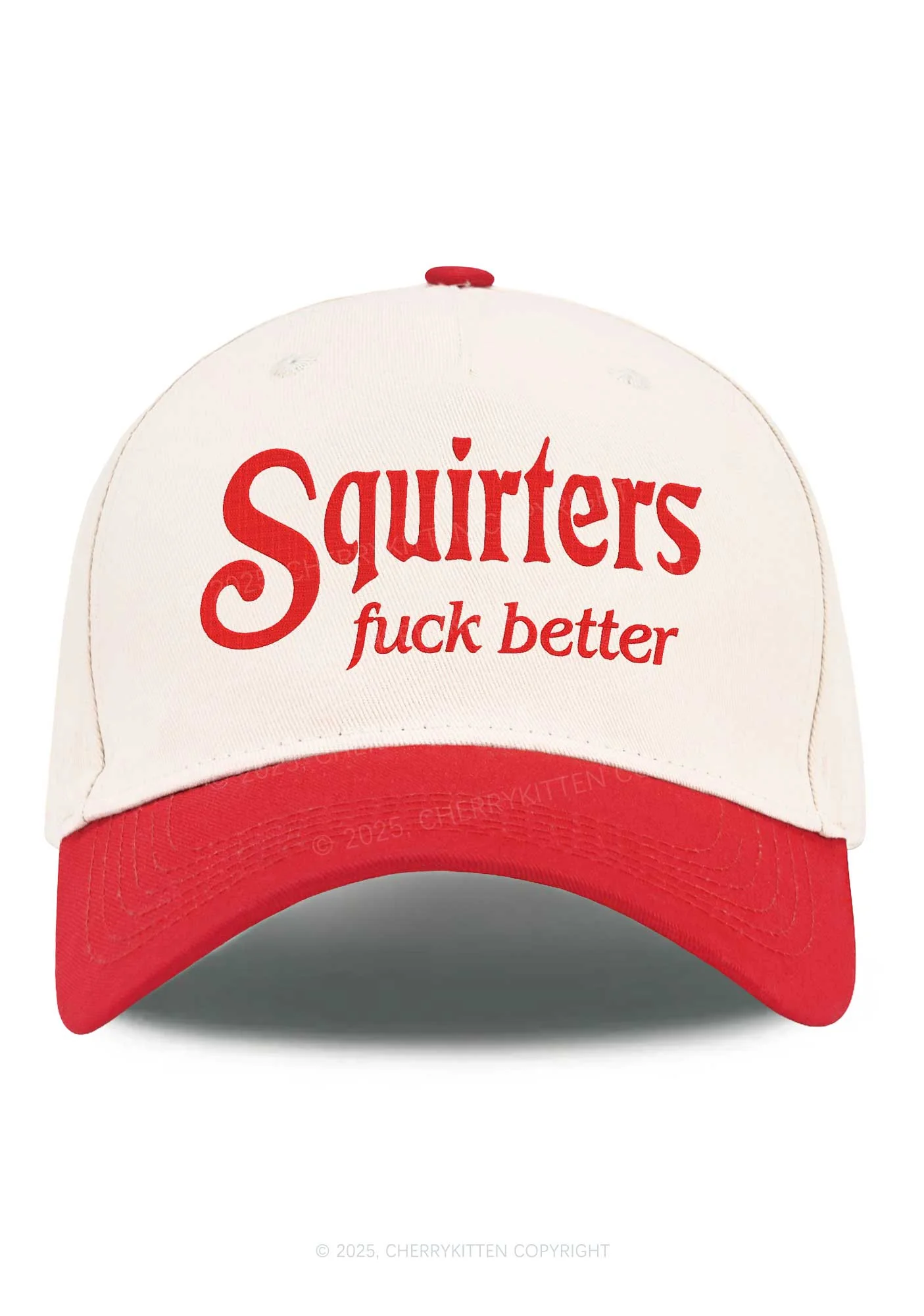 Embroidered Squirters Fxxk Better Y2K Color Block Baseball Cap Cherrykitten - Image 4