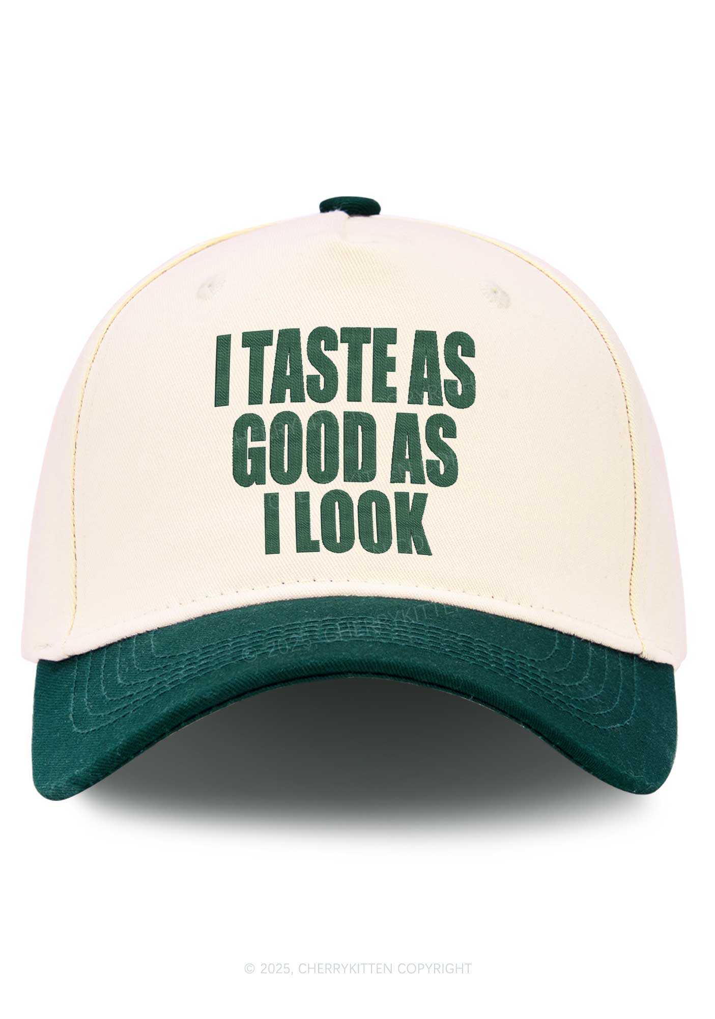 Embroidered Taste Good Y2K Color Block Baseball Cap Cherrykitten - Image 4